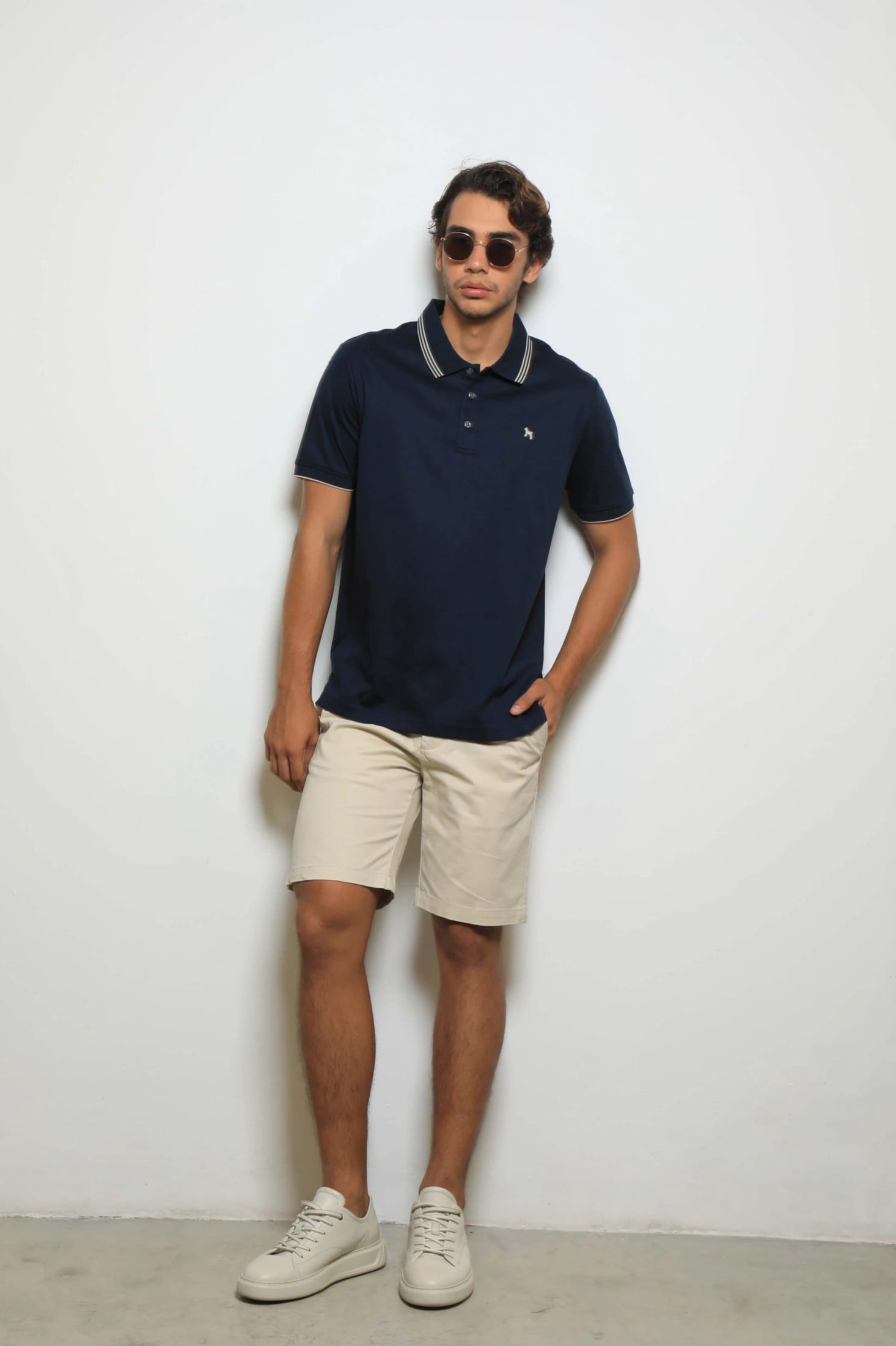 Polo Fashion Navy/Taupe (Mercerizada) - imagen 1