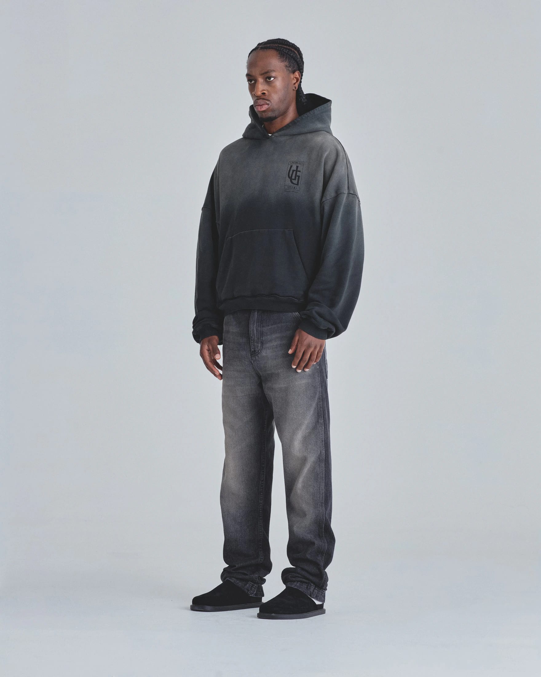 Hoodie Line UG Frame Boxy Fit Faded Black - imagen 5