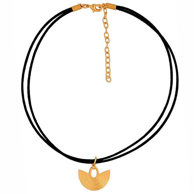 Collar Choker Negro y Dije Pequeño Nariguera Filigrana Lisa Sinú - imagen 1