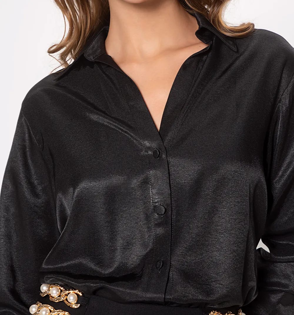 Blusa camisera manga larga con puño anch - imagen 15