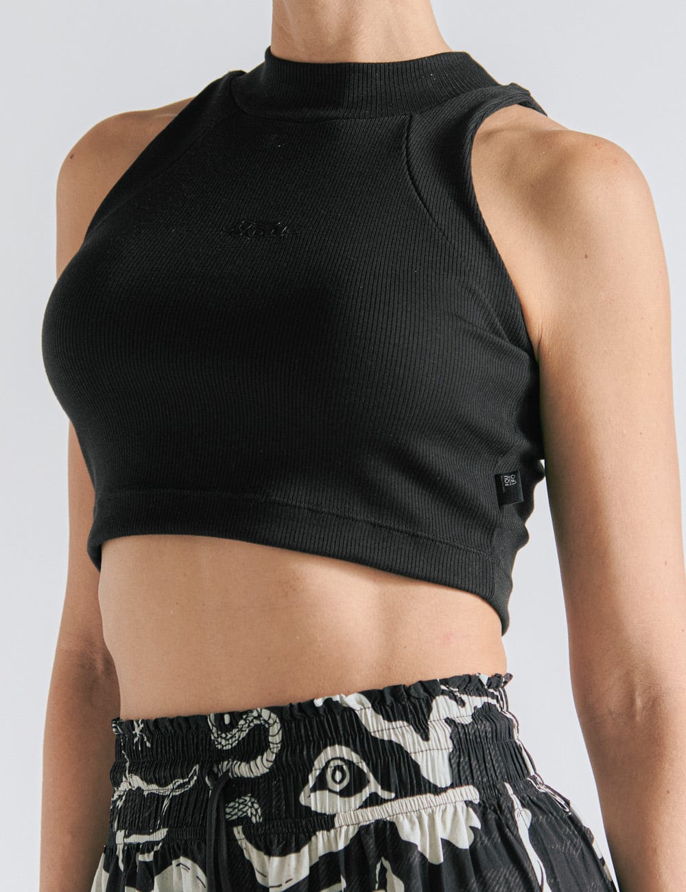 Crop Top Raglan  negro Mujer - imagen 2