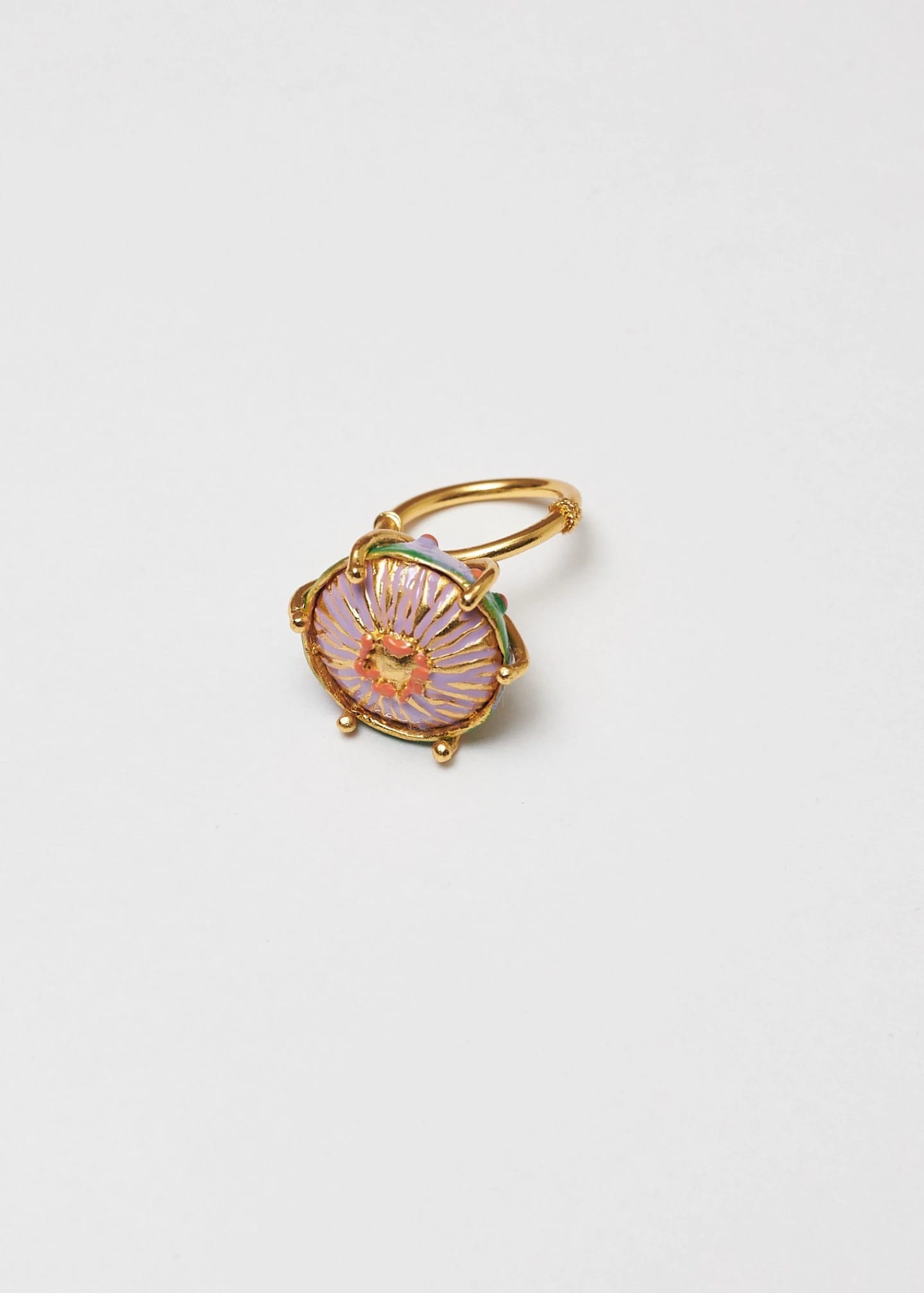 Anillo sombrerito maxi verde lila - imagen 1