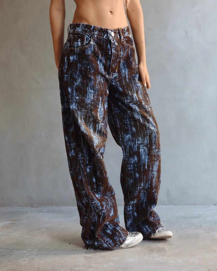 JEAN BAGGY FIT BLUE STATIC CAFÉ/AZUL - imagen 5