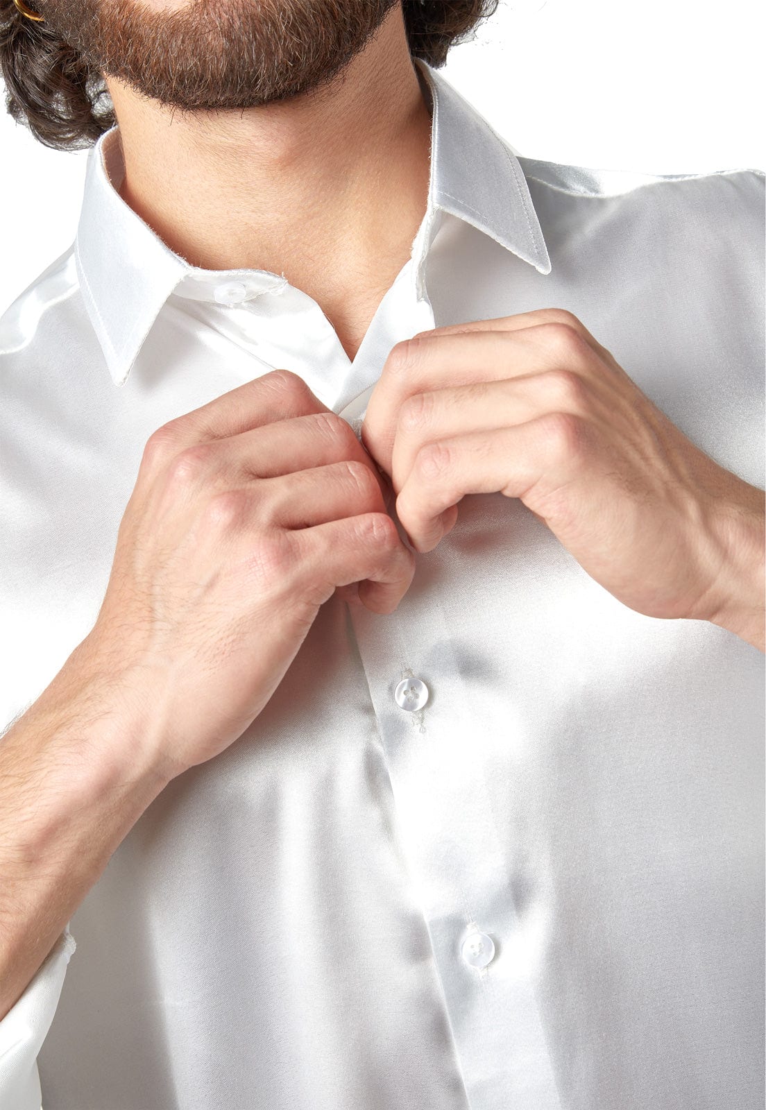 Camisa blanca en satin - imagen 5