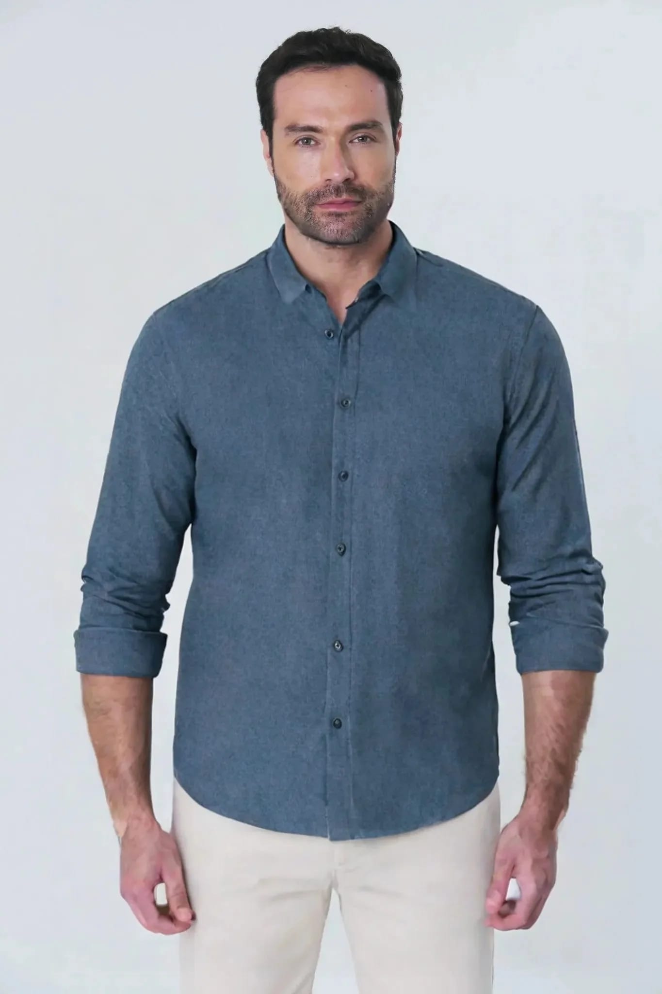 Camisa manga larga efecto chambray JS - imagen 1