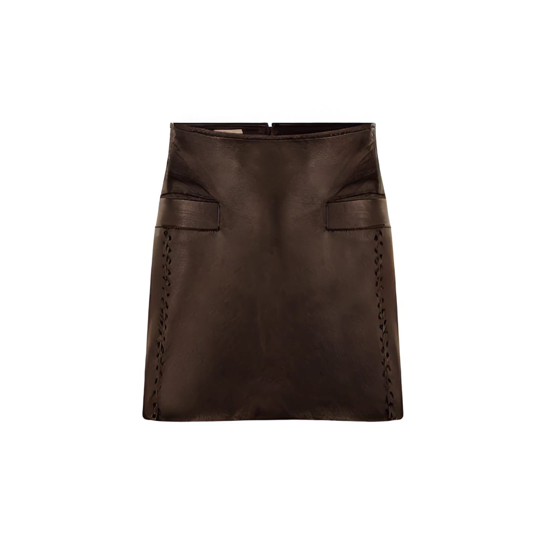 FANNY SKIRT WITH POCKETS AND WOVEN TRIM - imagen 2