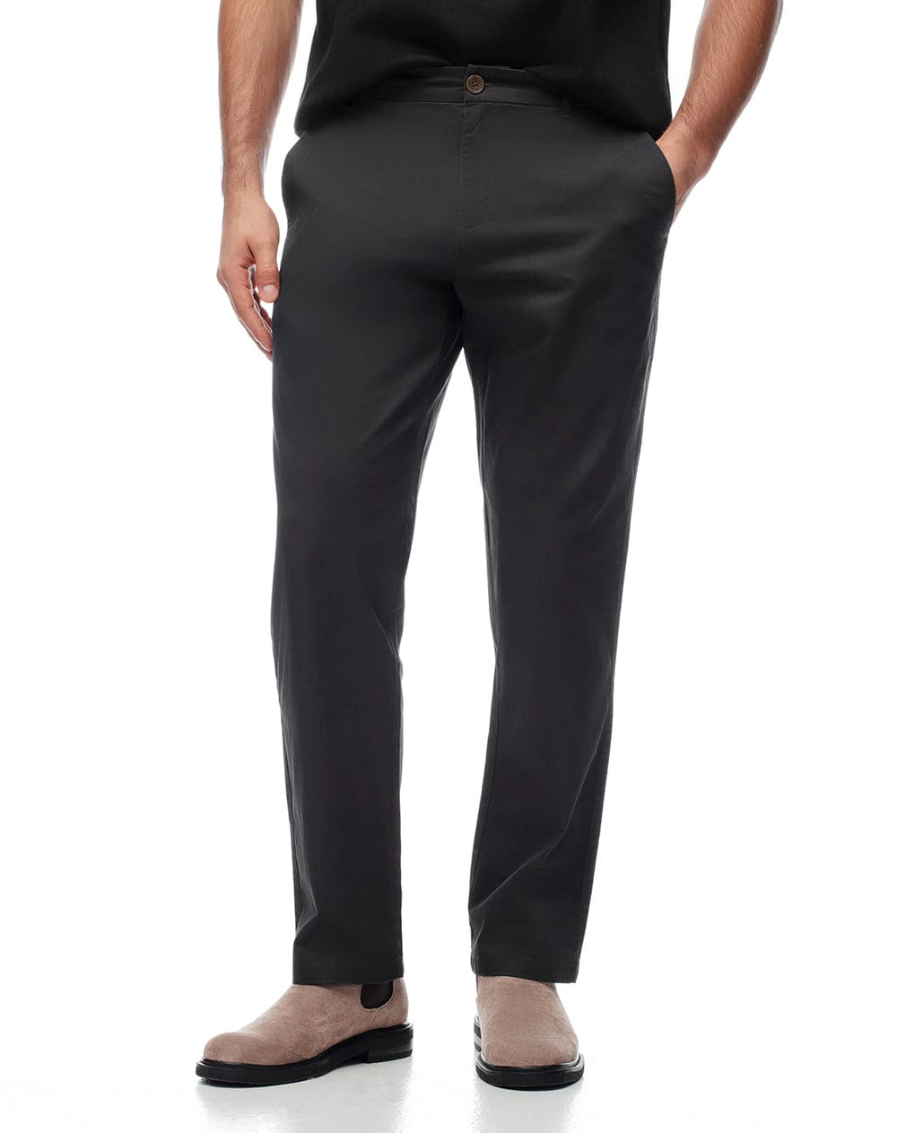Pantalón regular tiro medio gris oscuro hombre - imagen 3