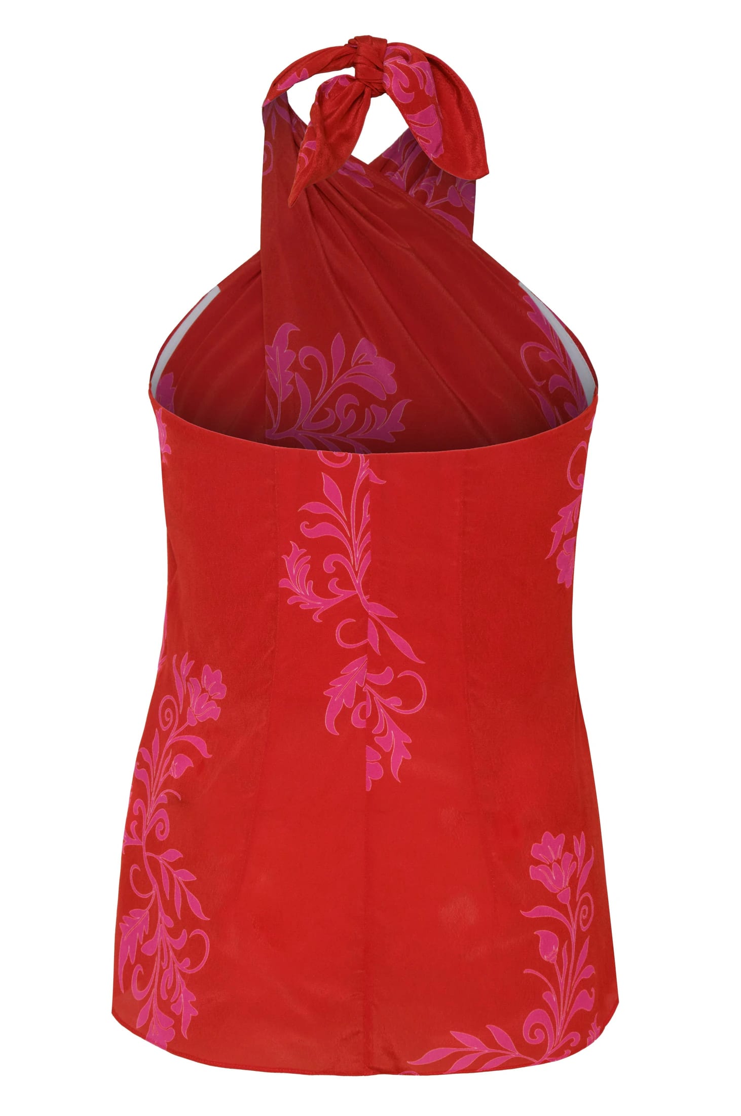 Cayetana Silk Crepe Blouse /  Red & Fuchsia Buganvilias - imagen 4