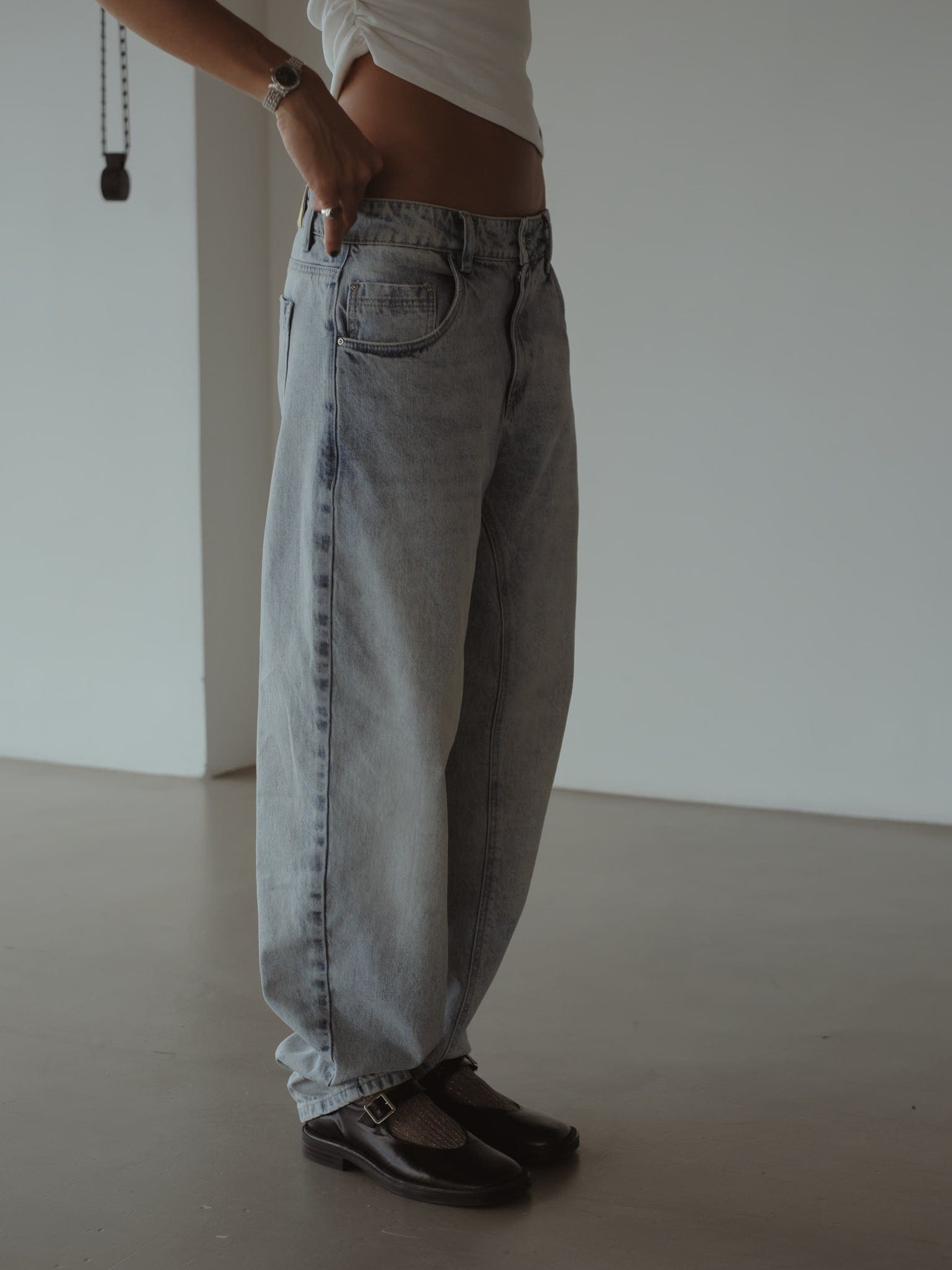LONG BARREL JEAN - OLD LIGHT BLUE - imagen 1