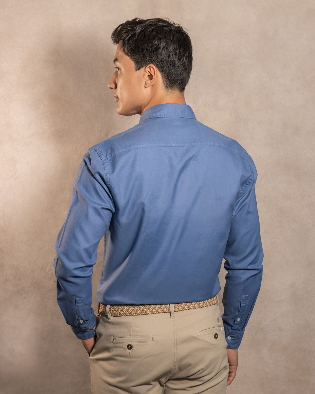 Camisa Antimanchas Oxford Azul Chino - Talla Regular - imagen 4