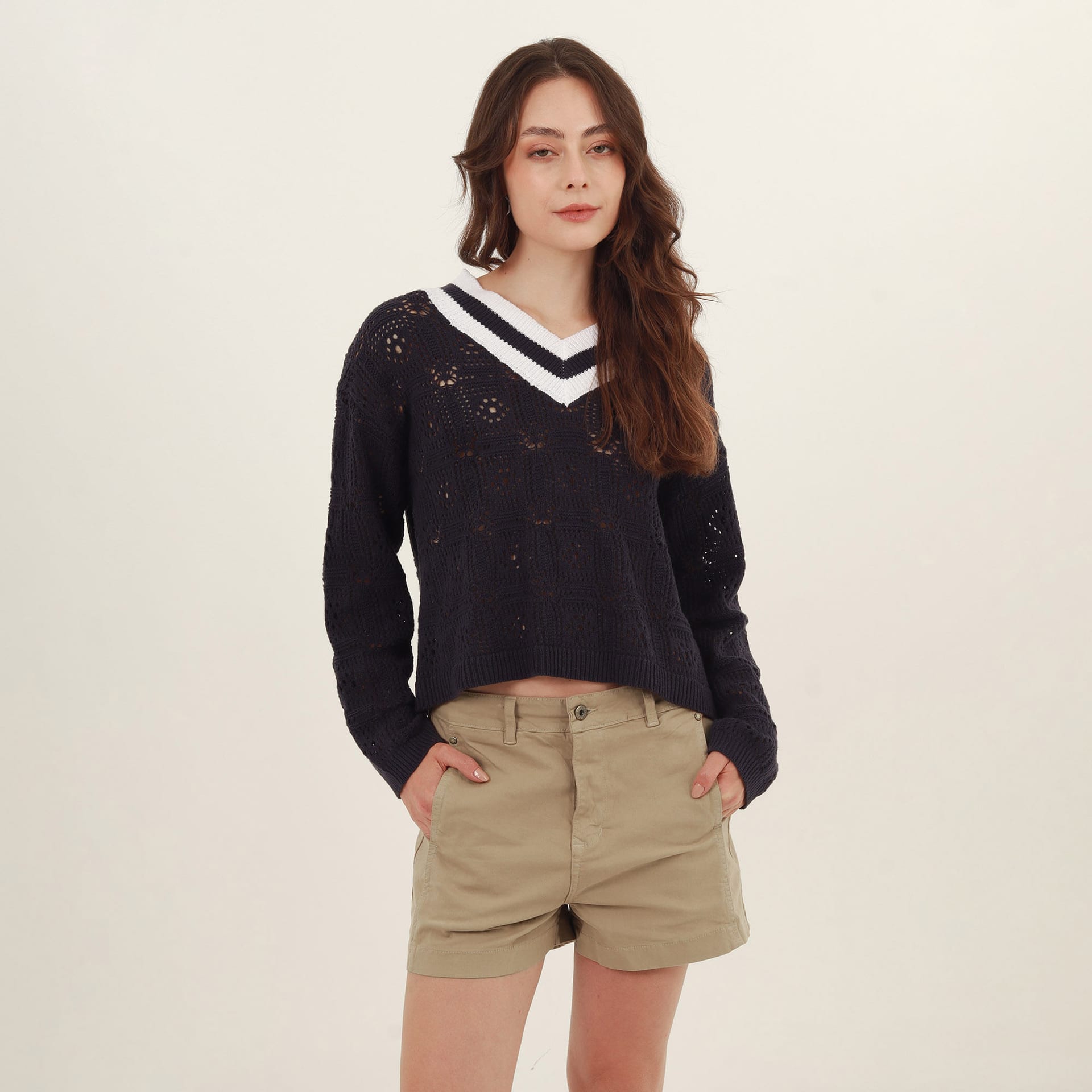 Sweater Cuello V Manga Larga - imagen 3