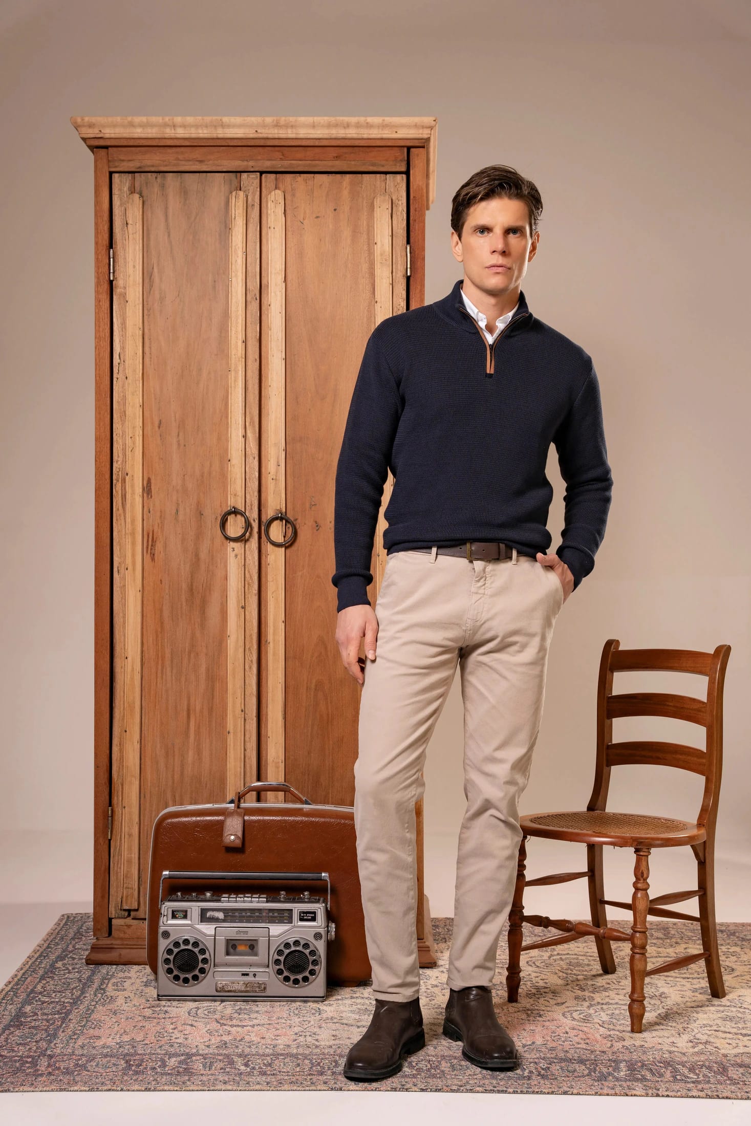 Suéter Halfzip Brienno Hombre Azul Oscuro - imagen 3