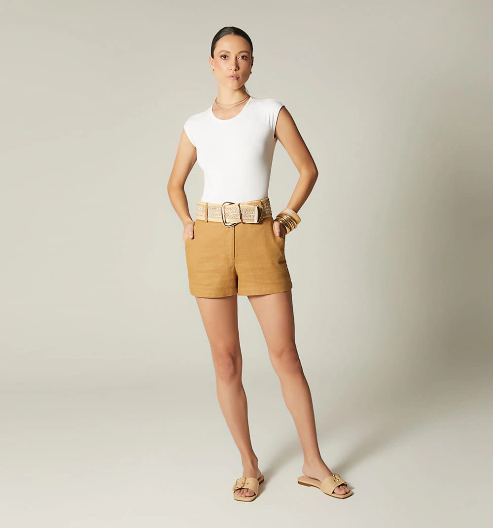 Short tiro super alto con correa - imagen 1