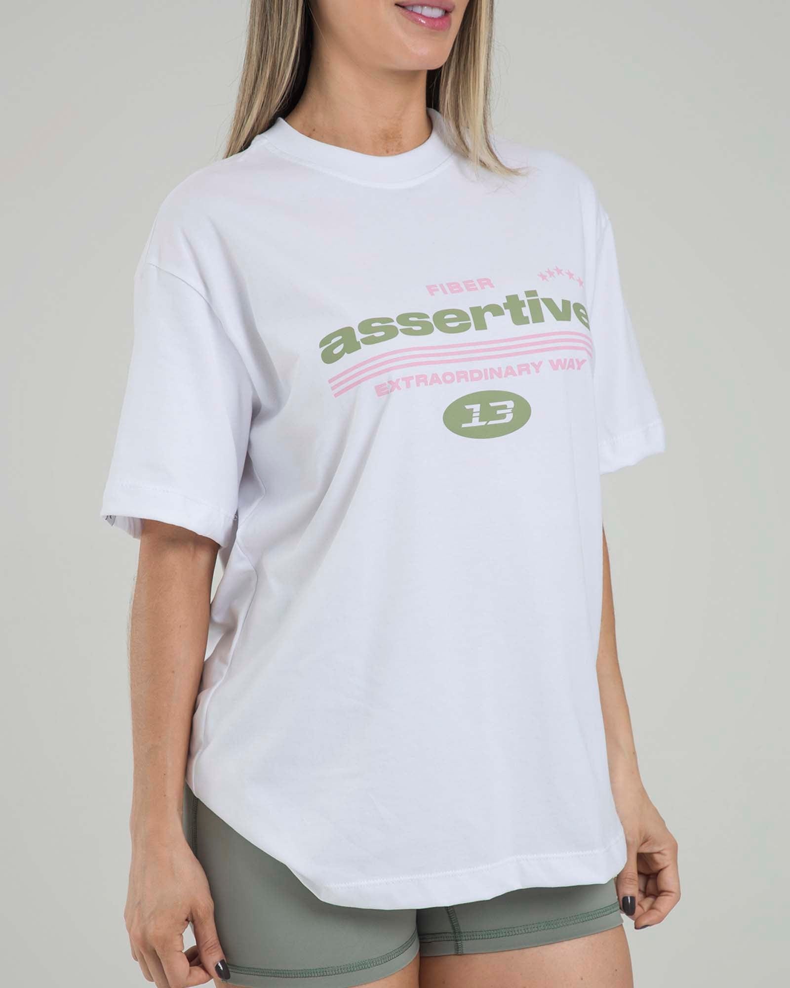 Camiseta oversize assertive blanco lumen FIBER - imagen 2