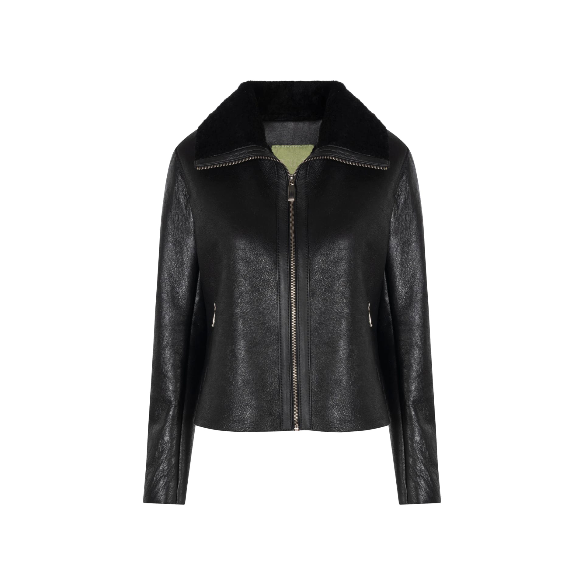 MARIA ANDREA SHEEPSKIN SQUARE ZIP JACKET - imagen 1