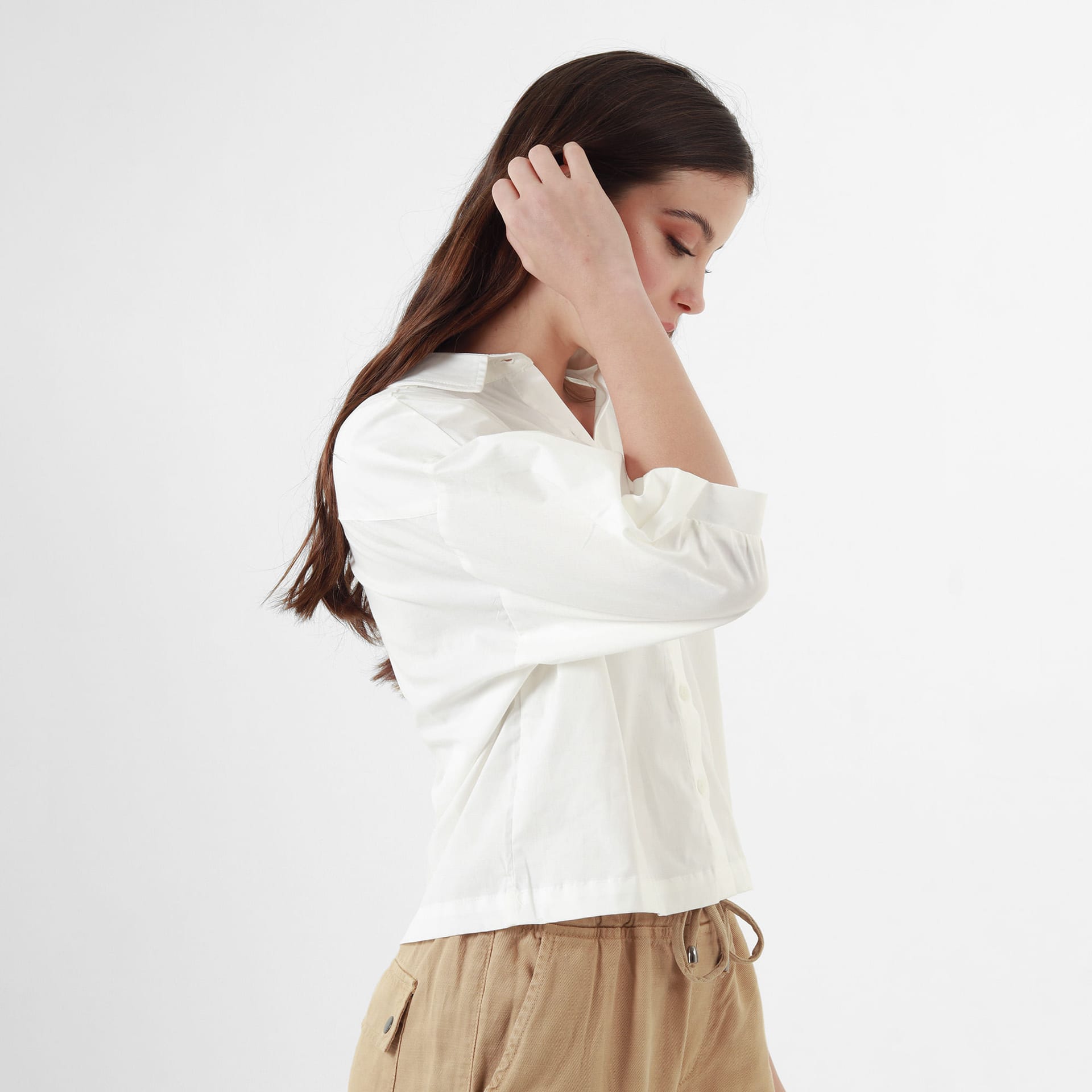 Blusa Cuello Camisero Manga Al Codo - imagen 4