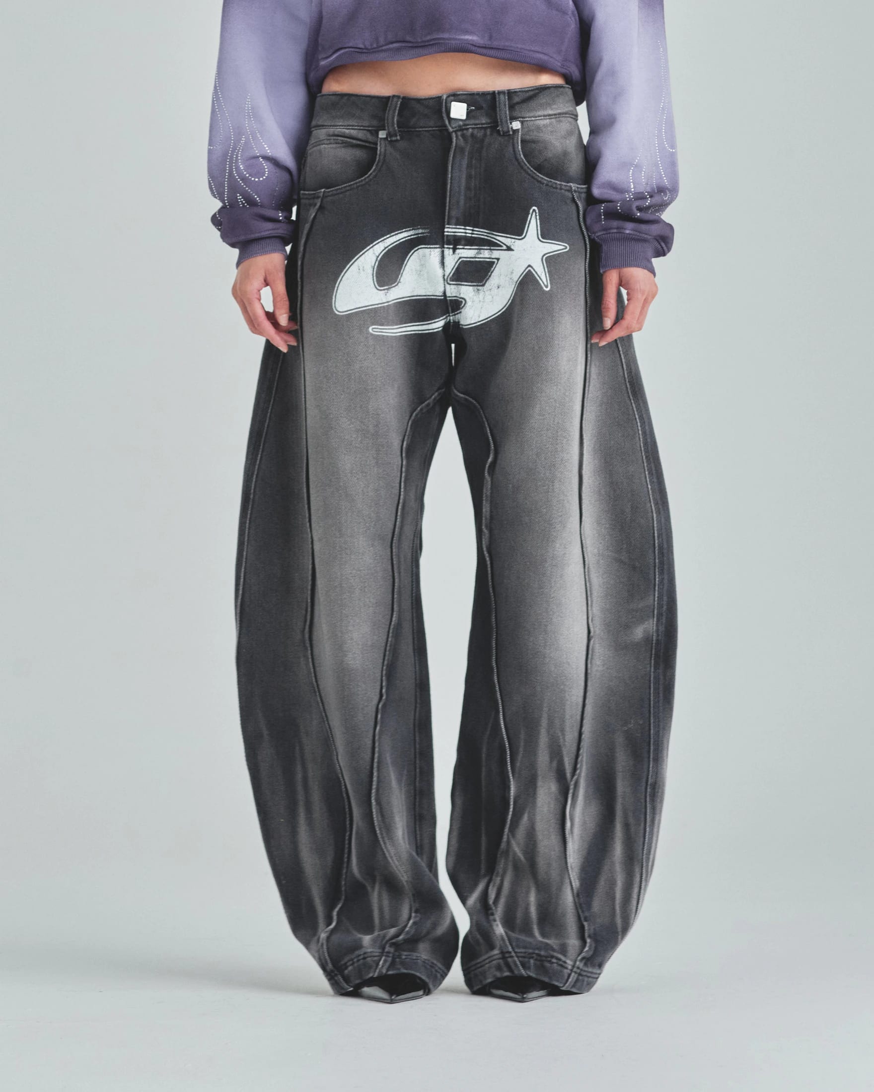 W Act 1 UG Star Barrel Vein Jean Washed Black - imagen 2