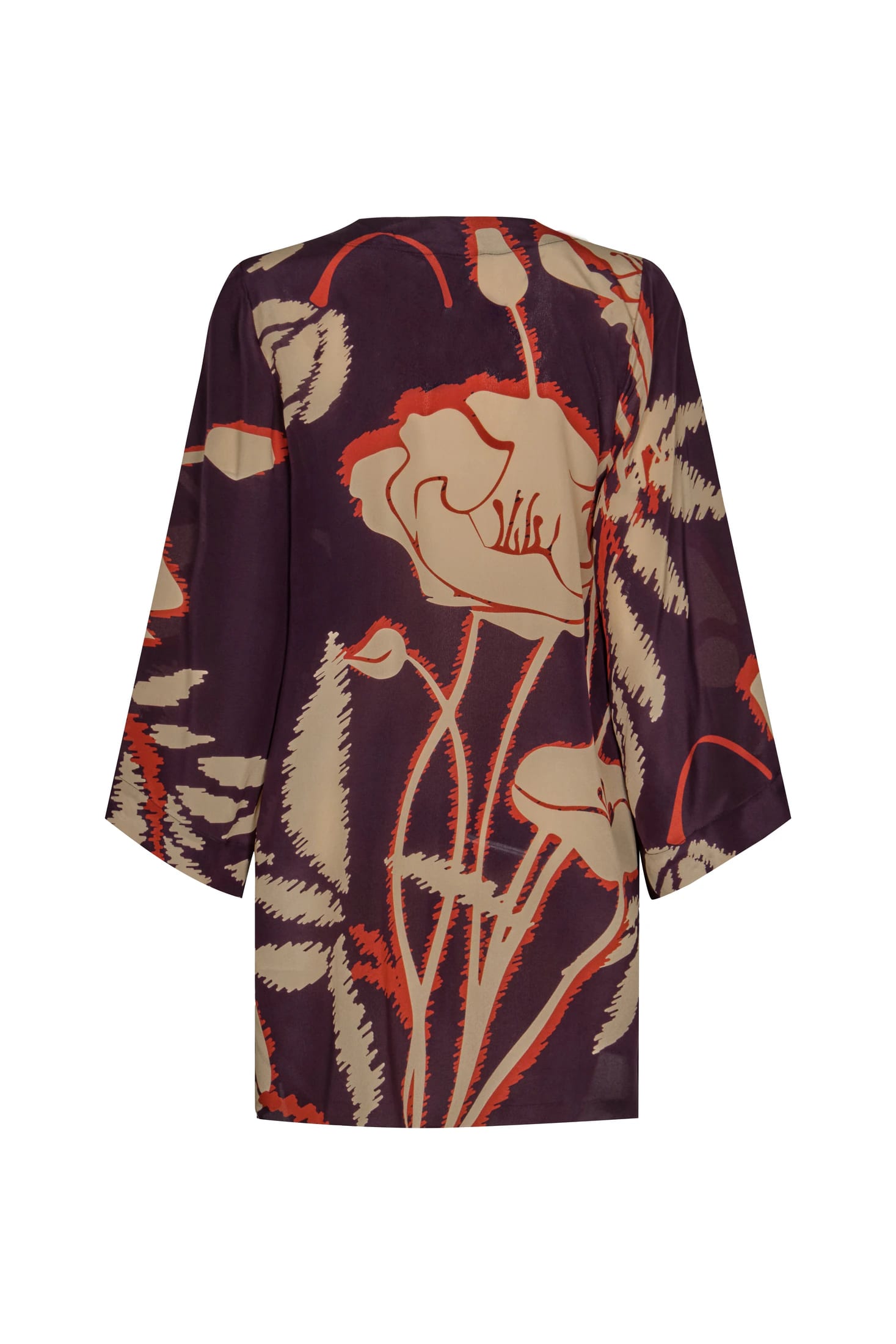 Joaquina Crepe Chine Mini Tunic / Purple Gladiolos - imagen 5