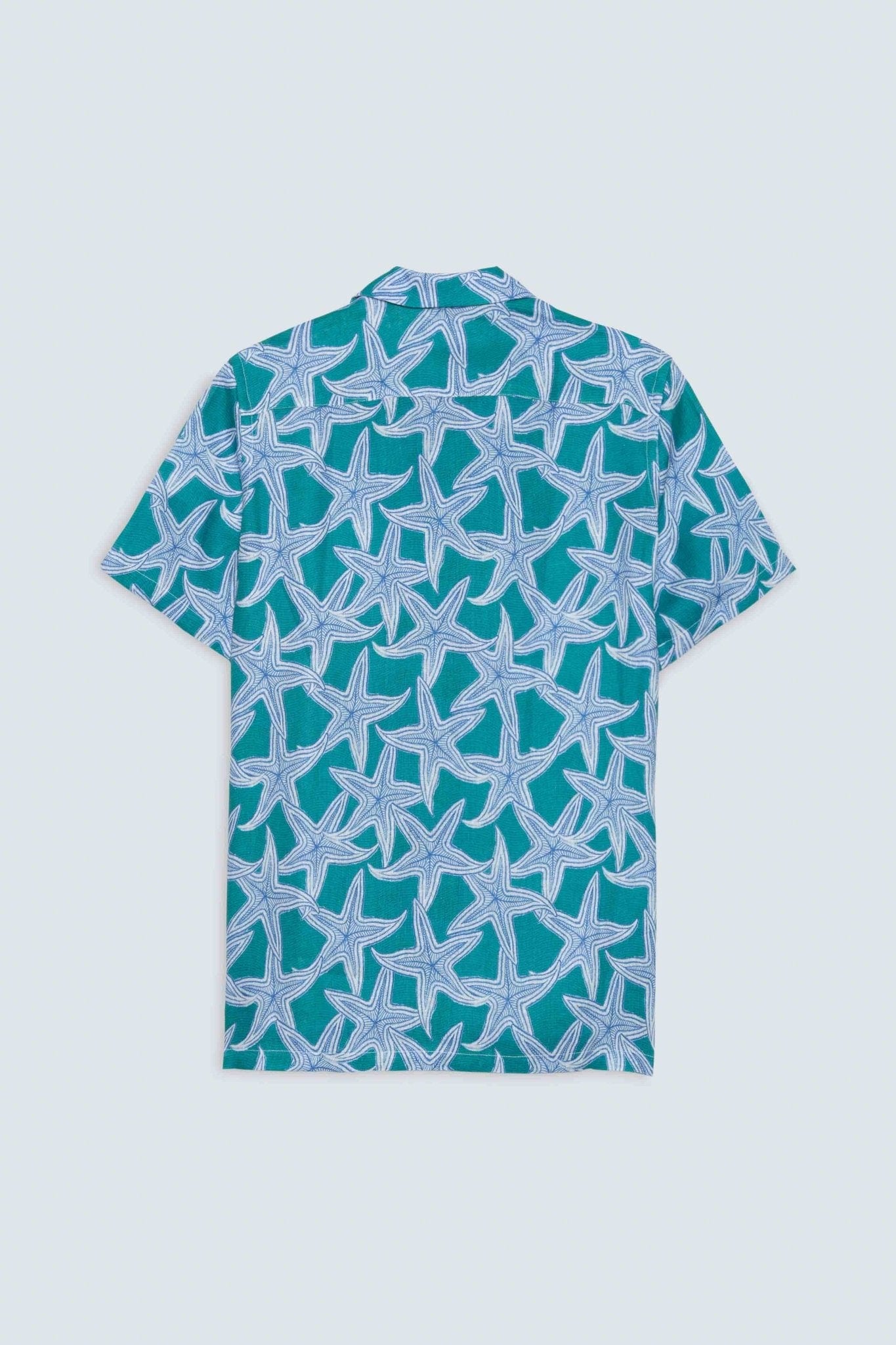 Men's linen shirt green intaglio - imagen 5