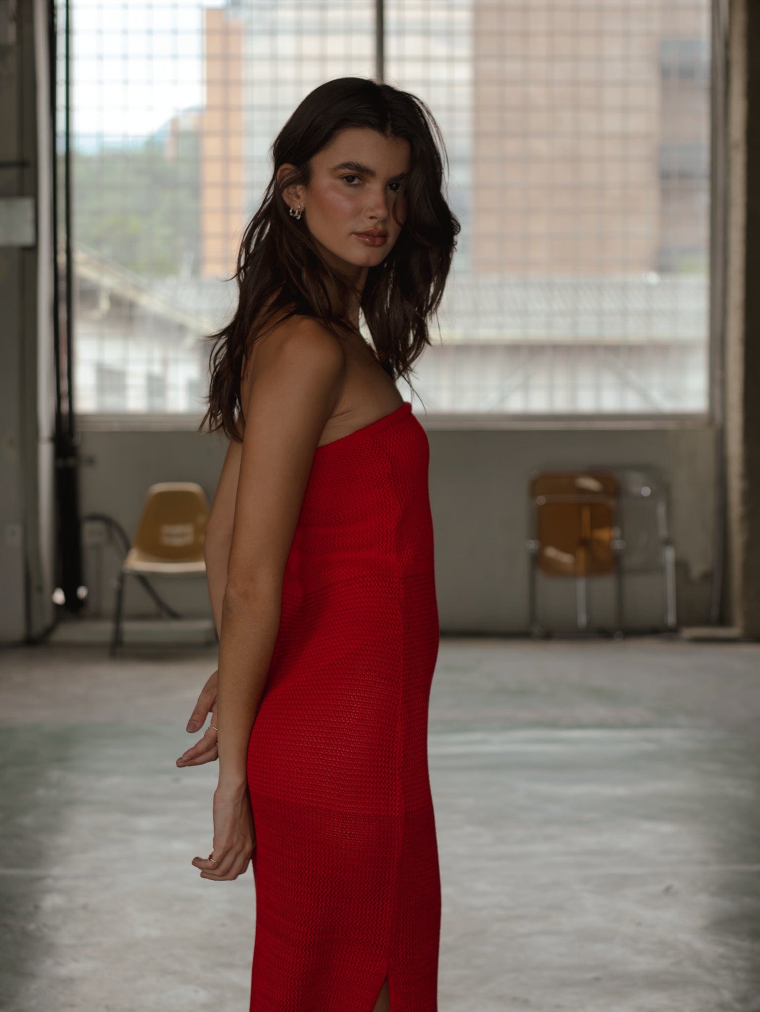 STRAPLESS BODYSUIT KNIT DRESS - ROBUST RED - imagen 8