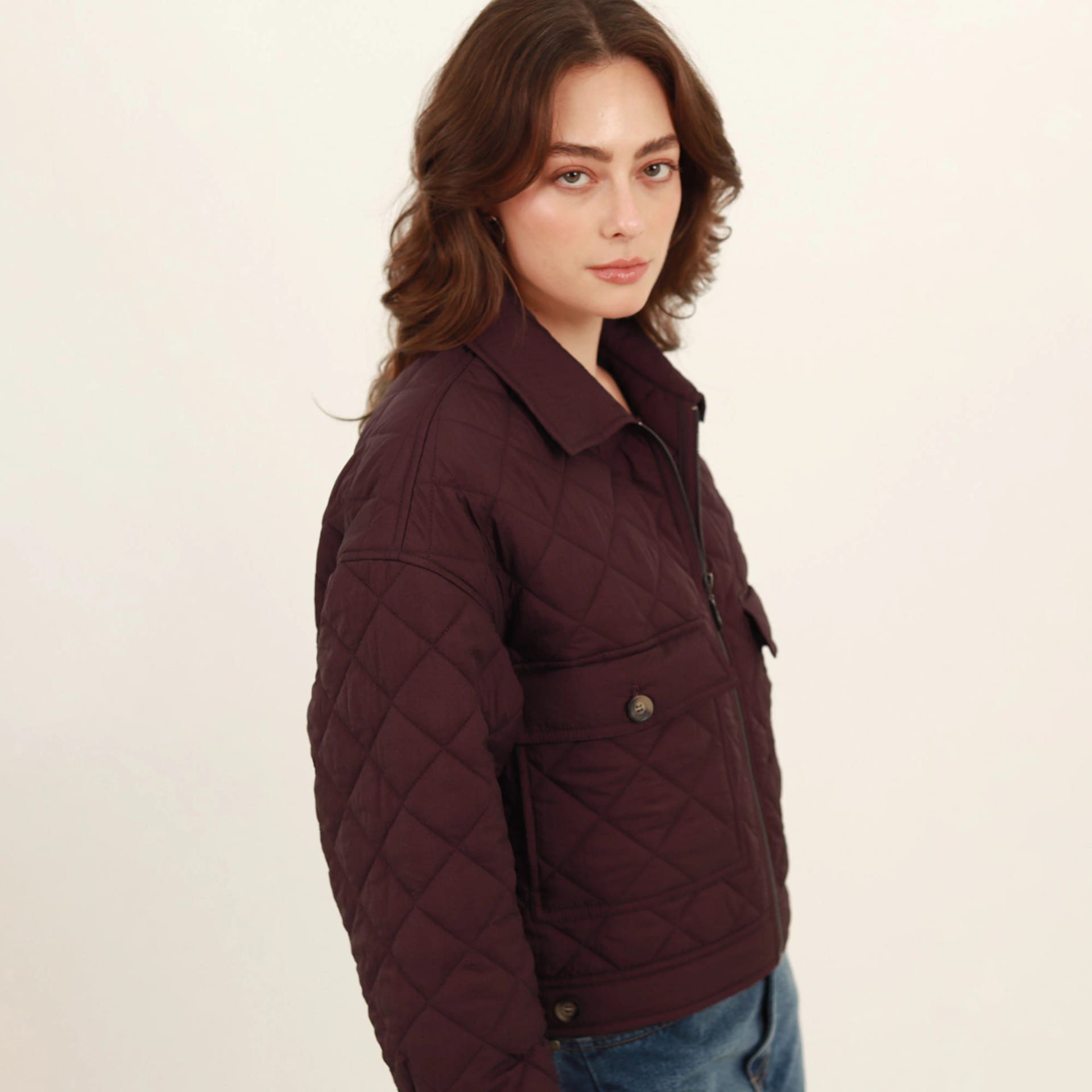 Chaqueta acolchada crop - imagen 1