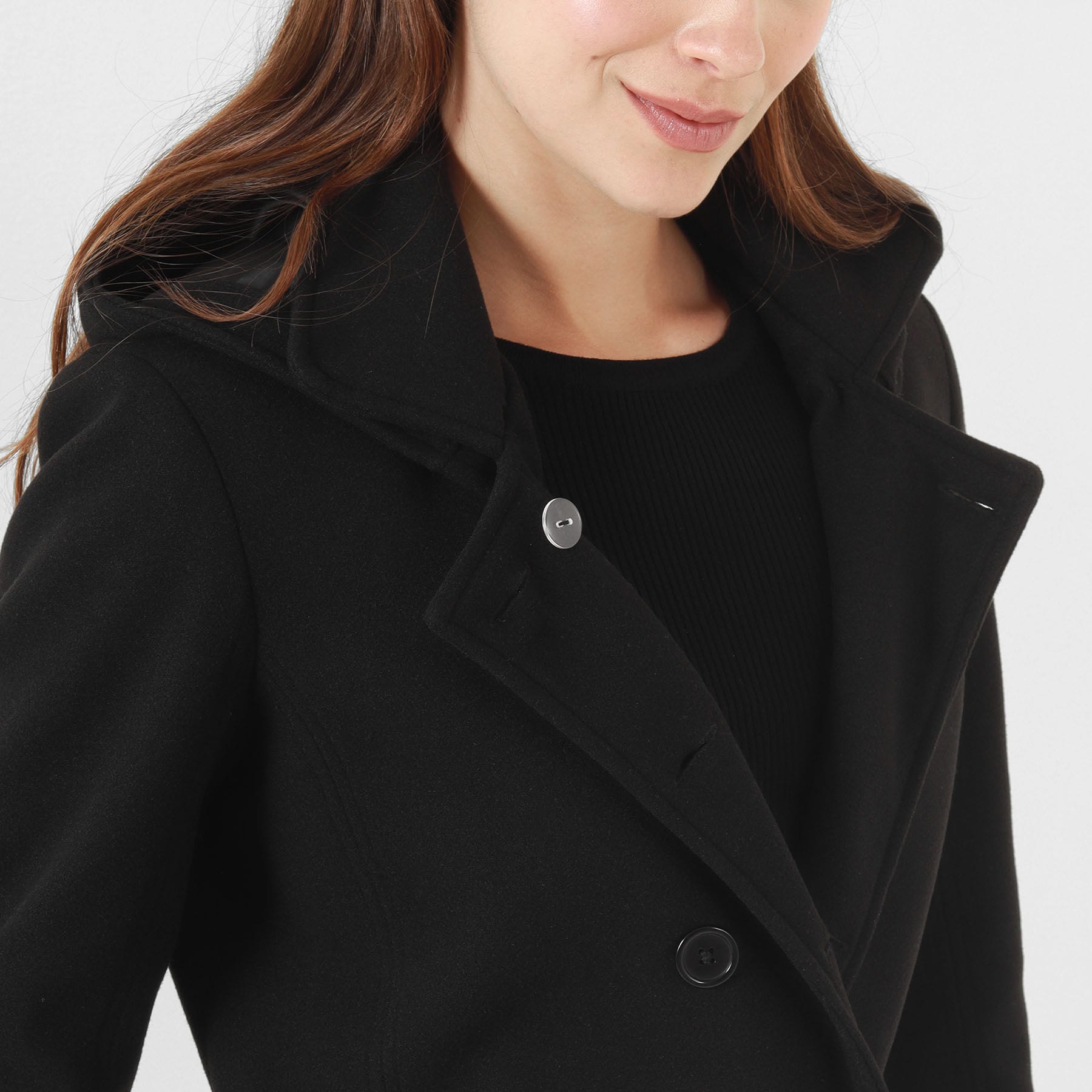 Chaqueta abrigo trench cruzado cuello solapa con capucha - imagen 29