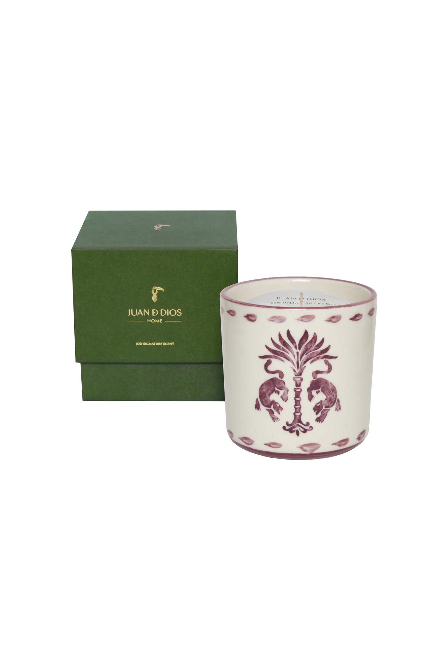Palm & Tigers Ceramic Candle / Purple - imagen 1