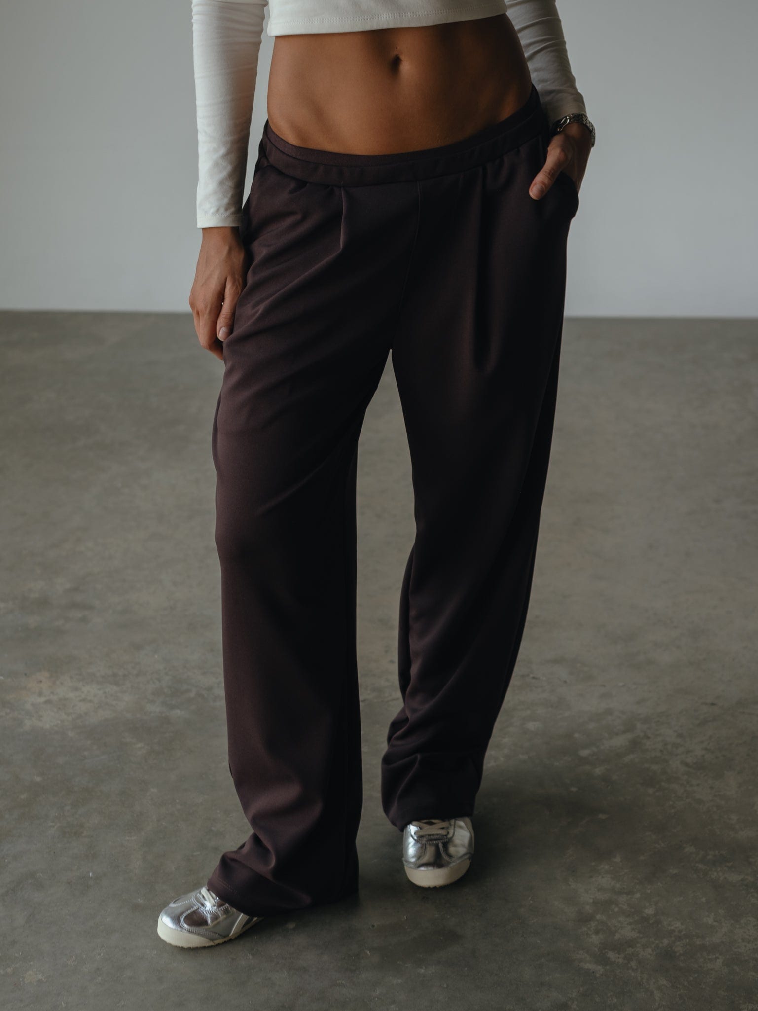WIDE LEG BAND PANT - ESPRESSO - imagen 1