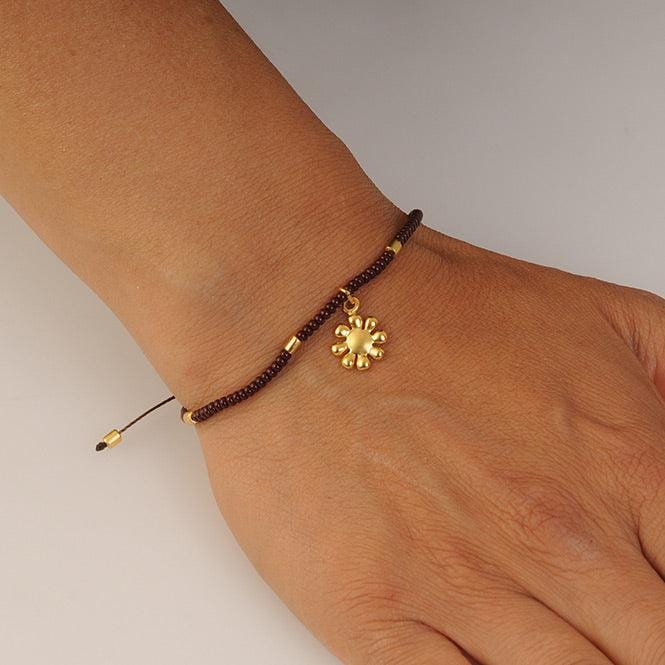 Pulsera Cristal Checo Mini Café y Dije Mini Pectoral Nariño - imagen 2