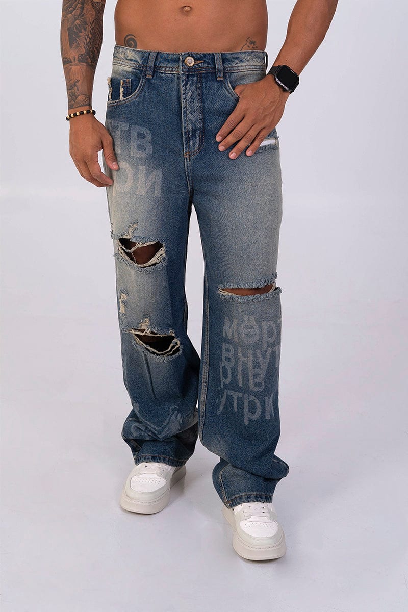 Jean moda ancho grafiti - imagen 1