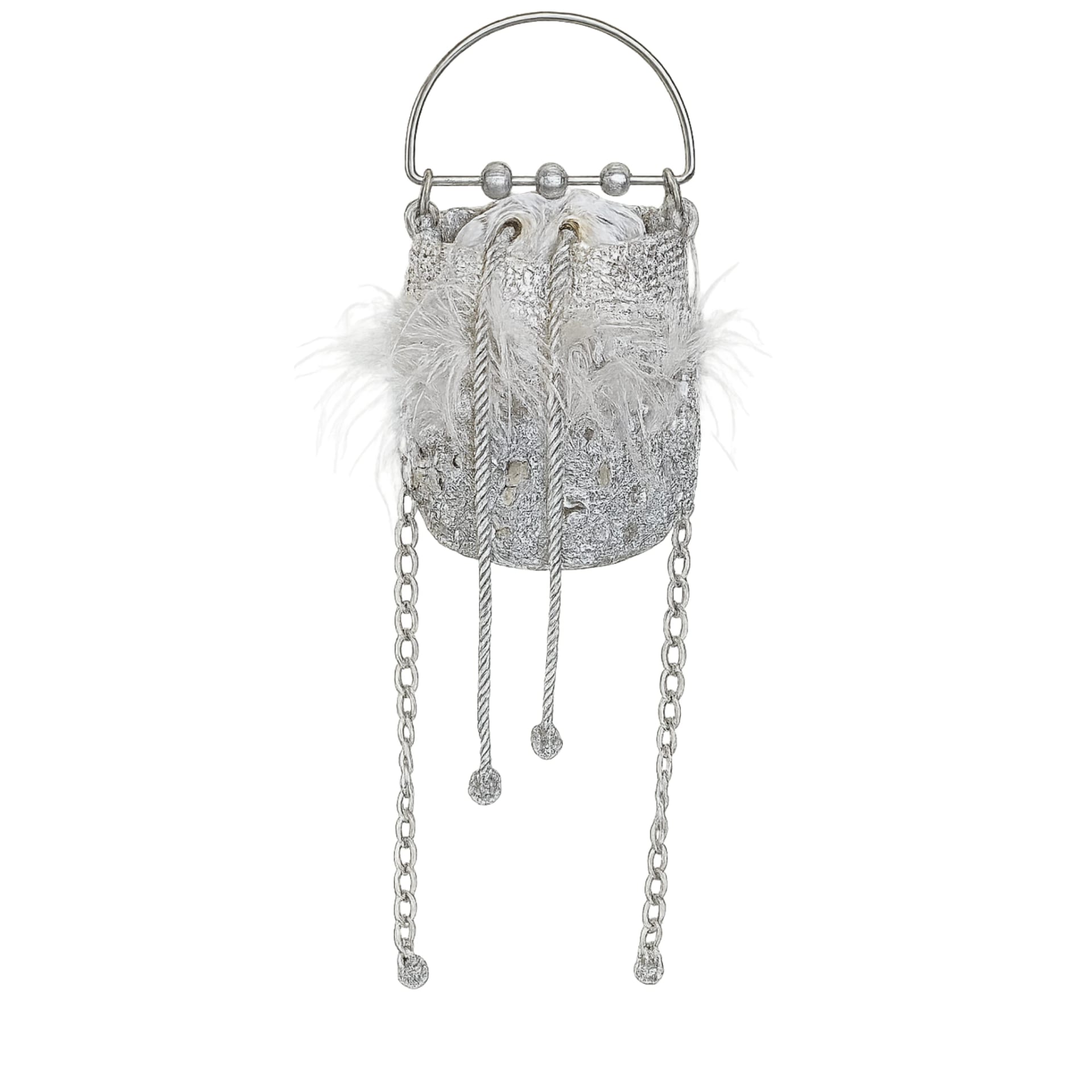 Minaudiére Silver & Feather Bag - imagen 1