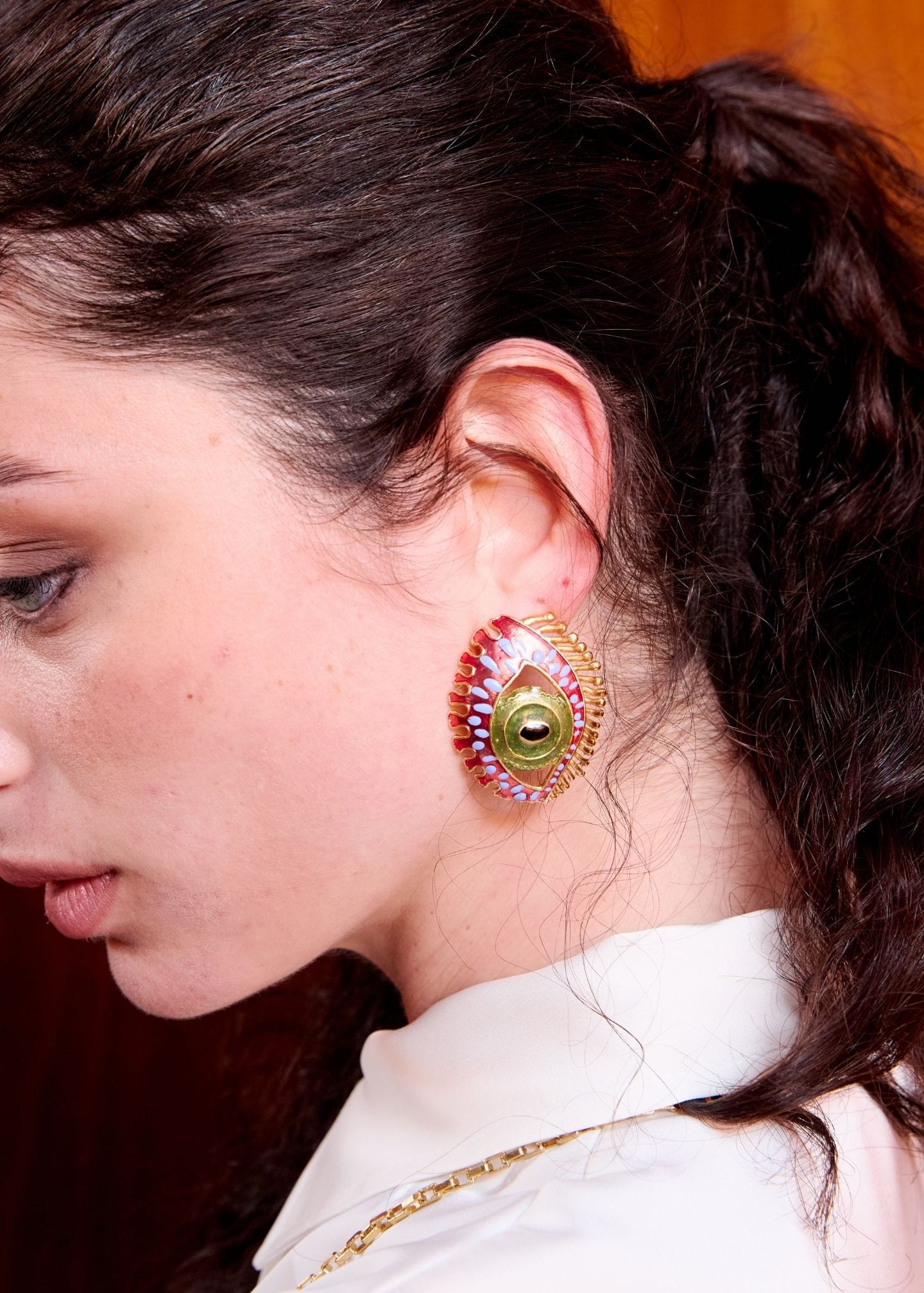 Aretes Maxi Cat Burgundy - imagen 2