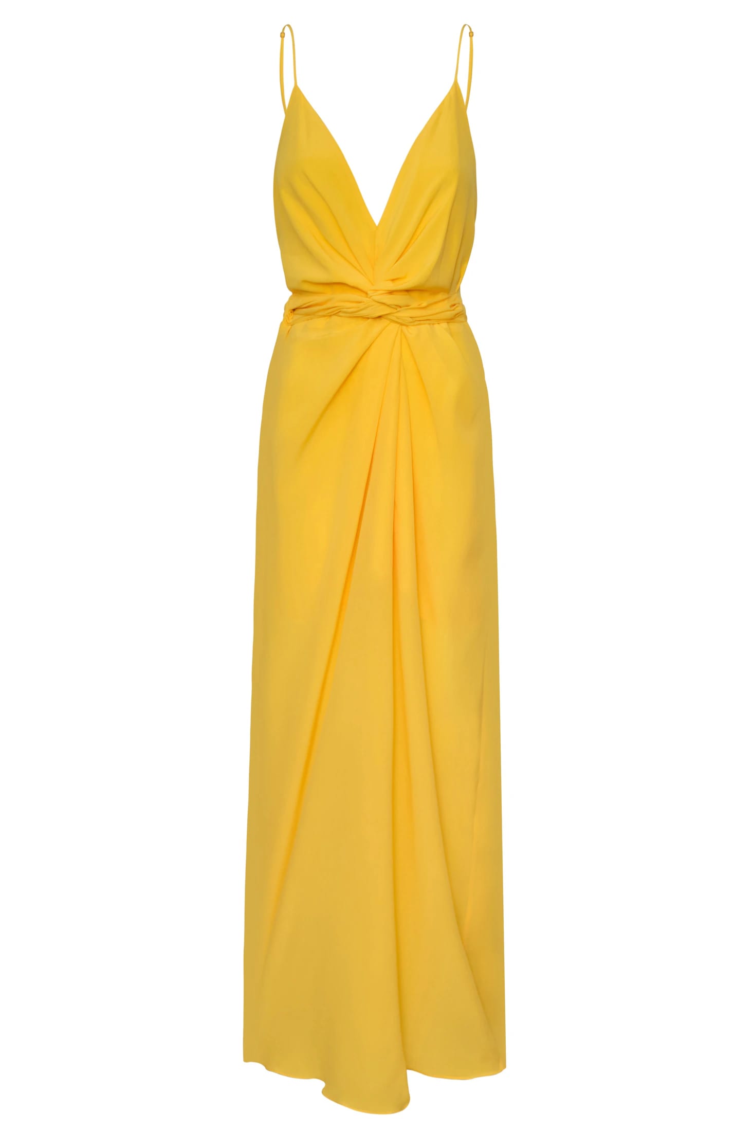 Macarena Silk Midi Dress / Yellow - imagen 1