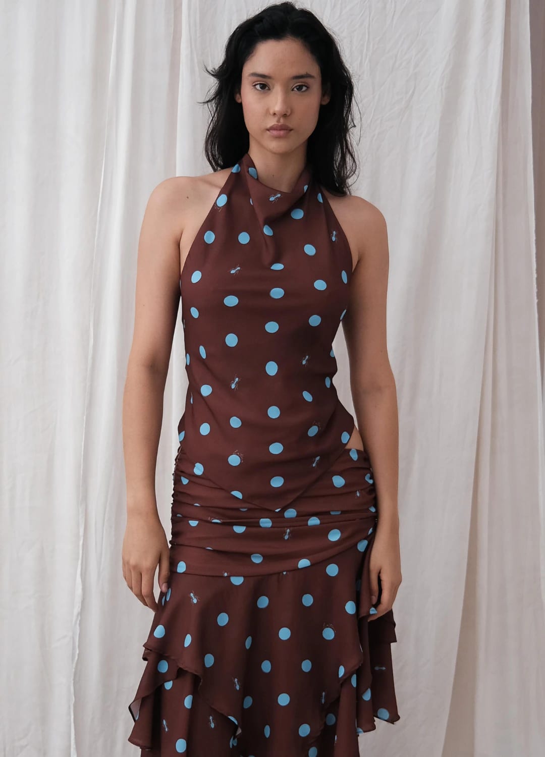 Blusa Paulina Puntos Café - imagen 1