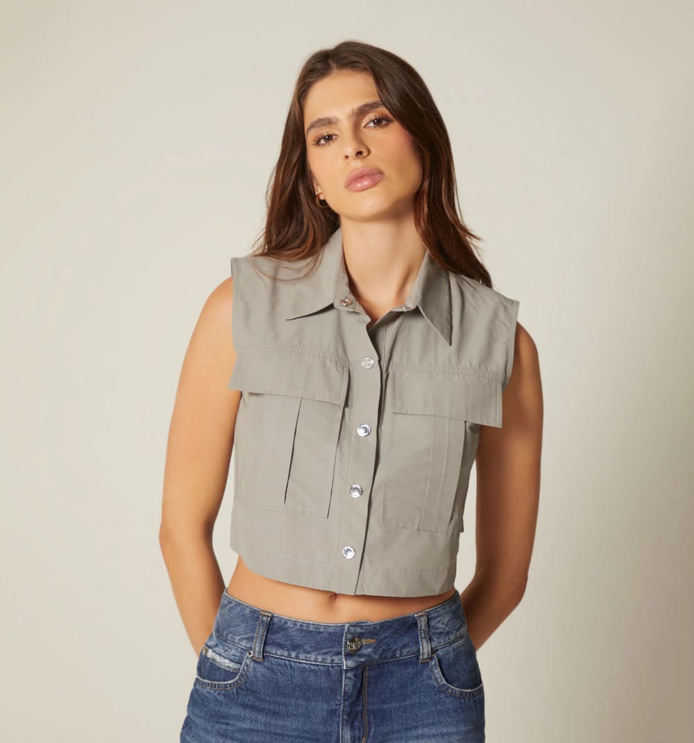 Blusa manga sisa crop - imagen 7