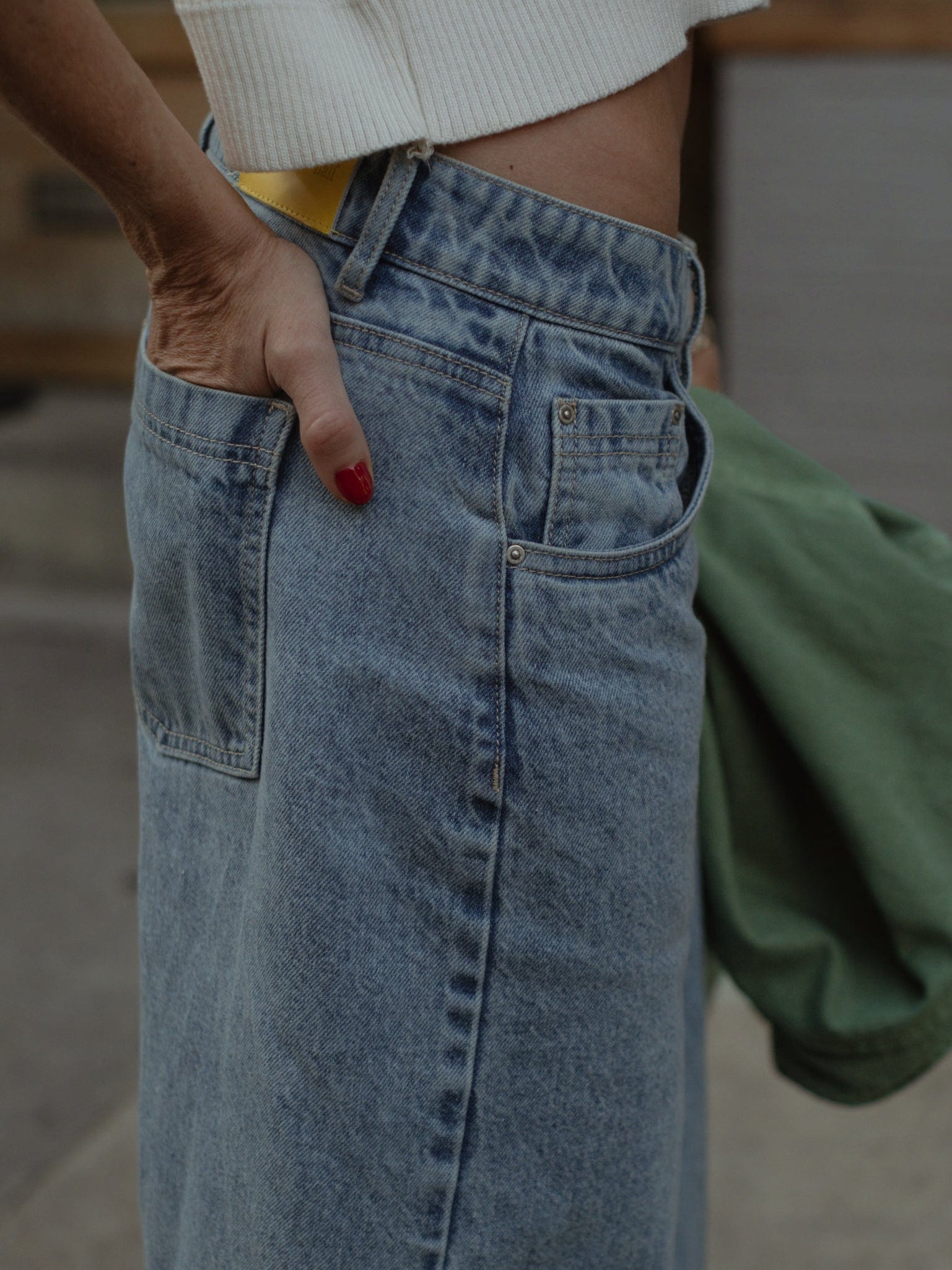 LONG DENIM SKIRT - MEDIUM LIGHT BLUE - imagen 6
