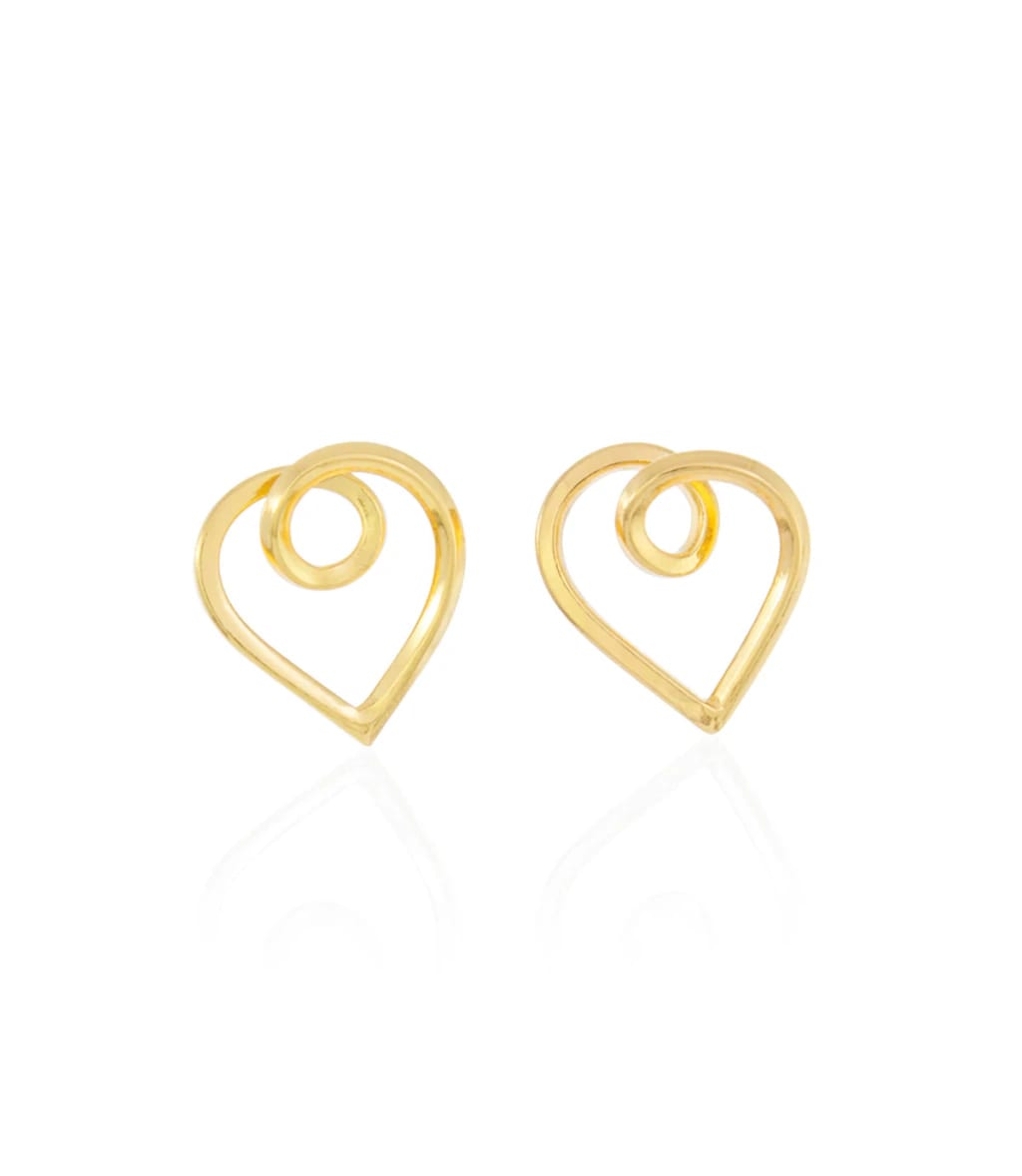 Aretes Corazón Infinito Dorado Pequeño - imagen 2