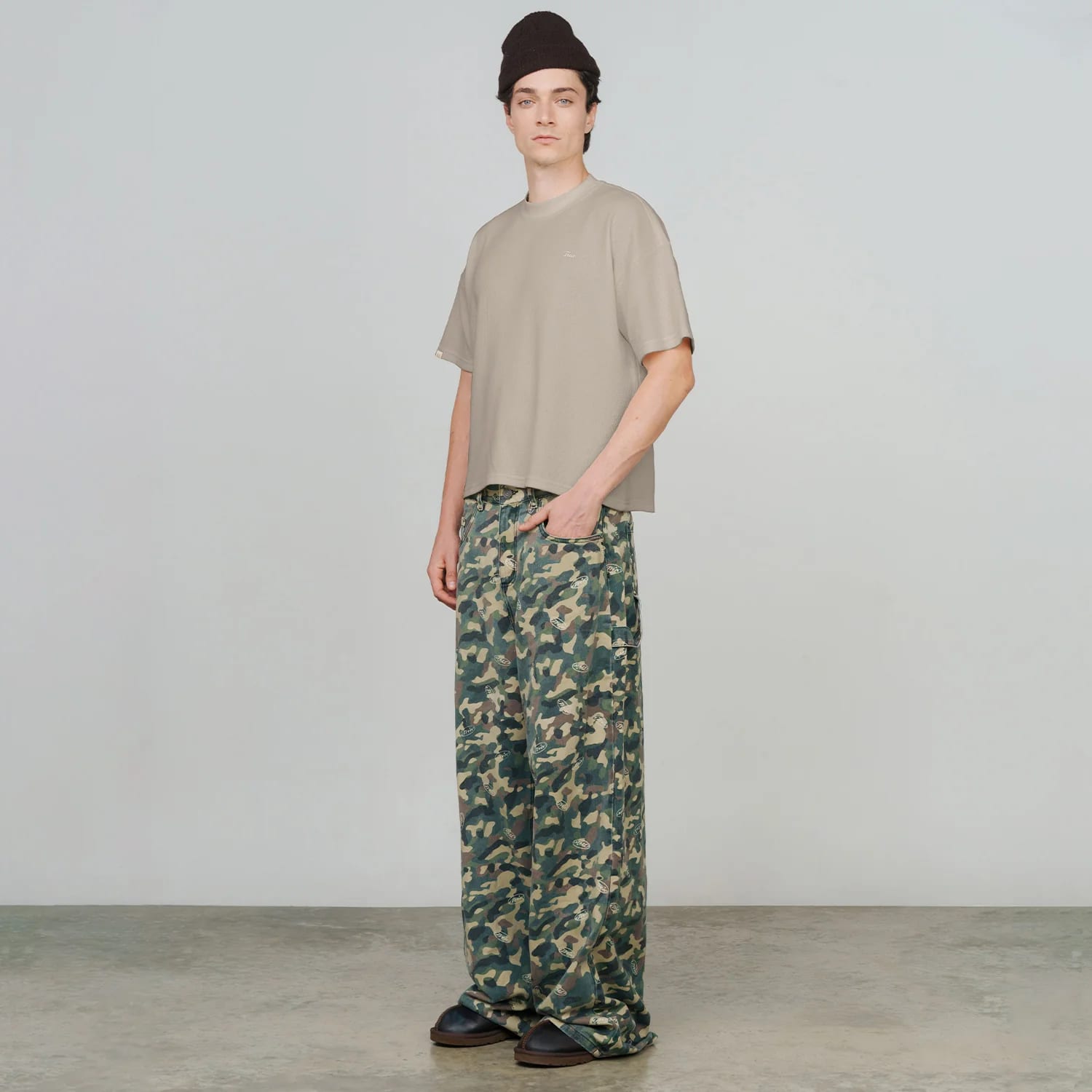 Textured Boxy Tee - Sand - imagen 7