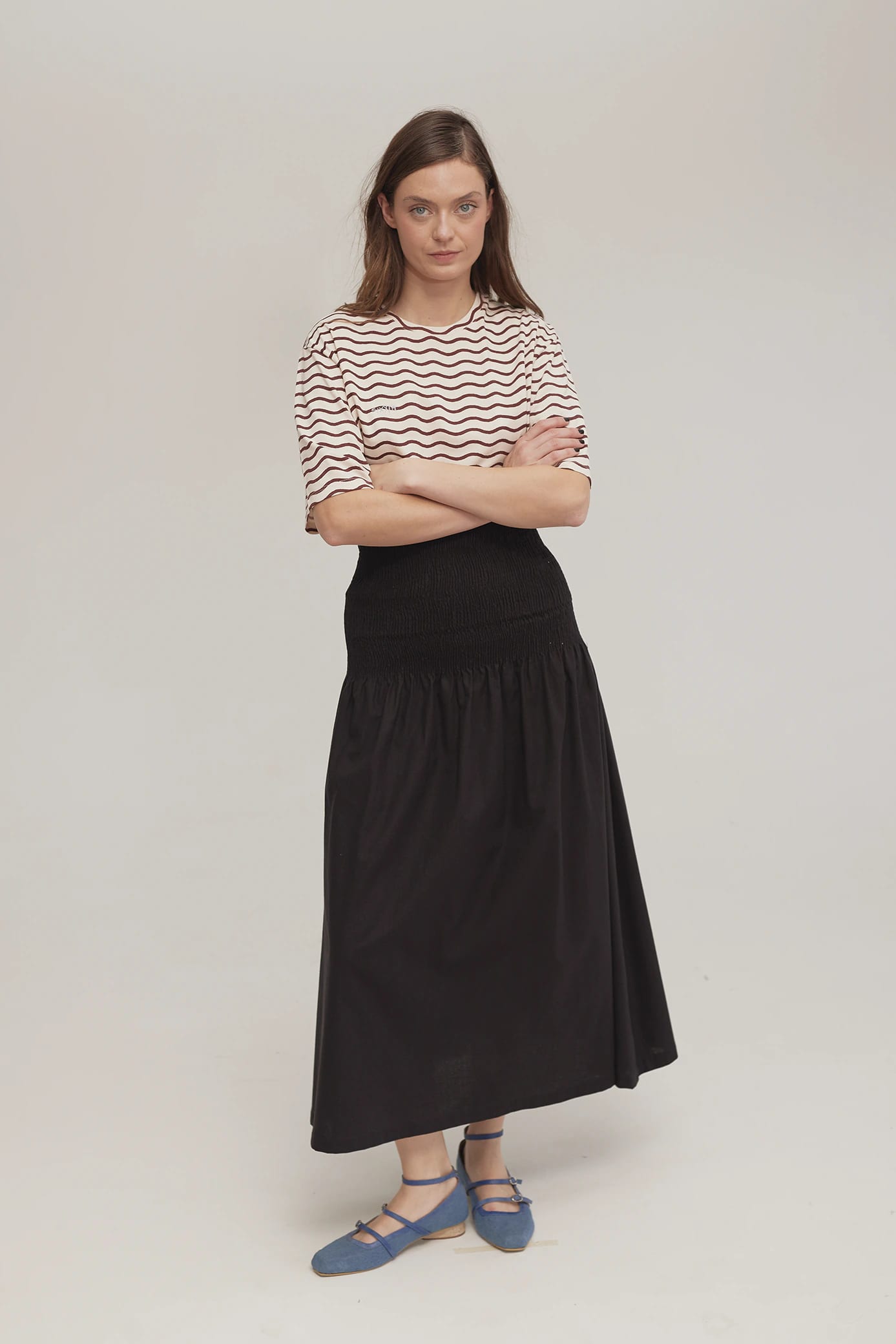 Falda Shirred Negro - imagen 1