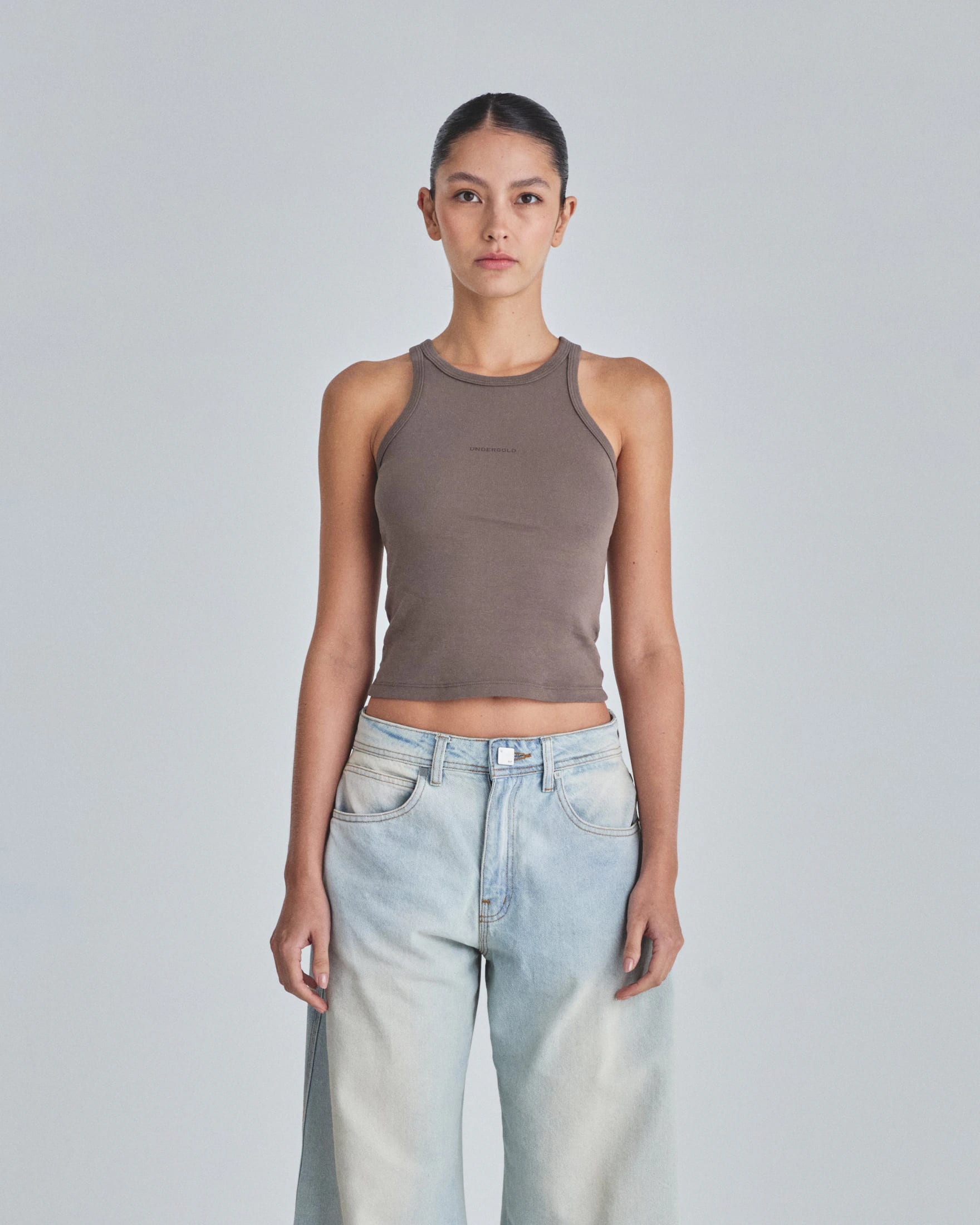 Line Basic Halter Tank Top Brown - imagen 2