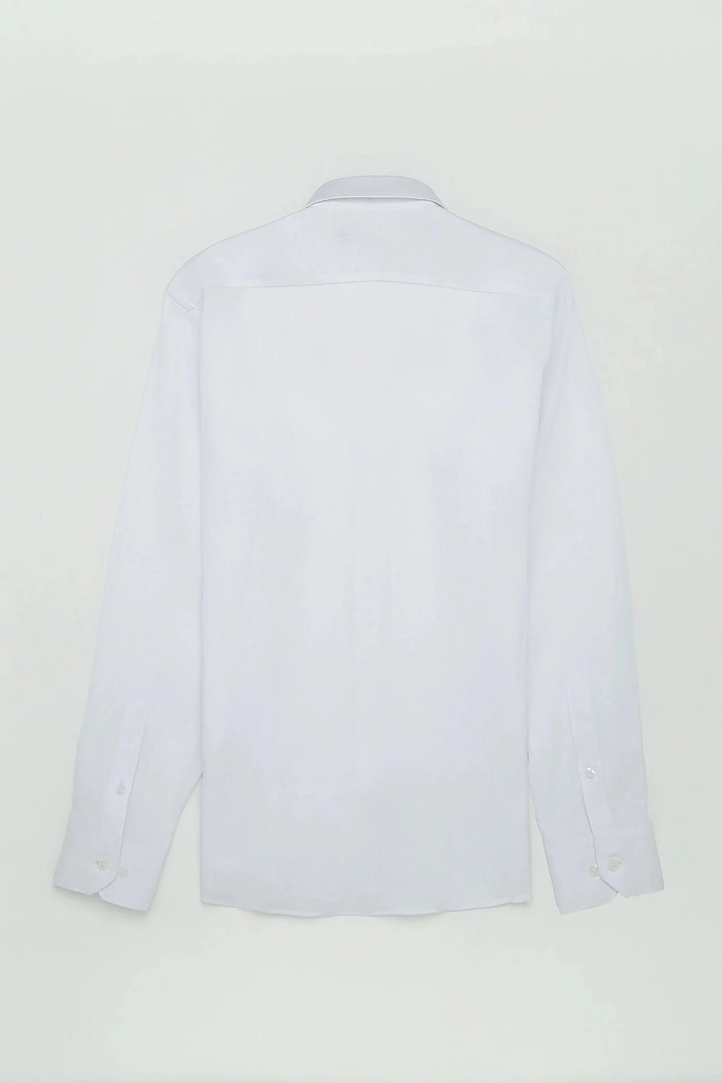 Camisa Button Under Lino Blanco - imagen 5
