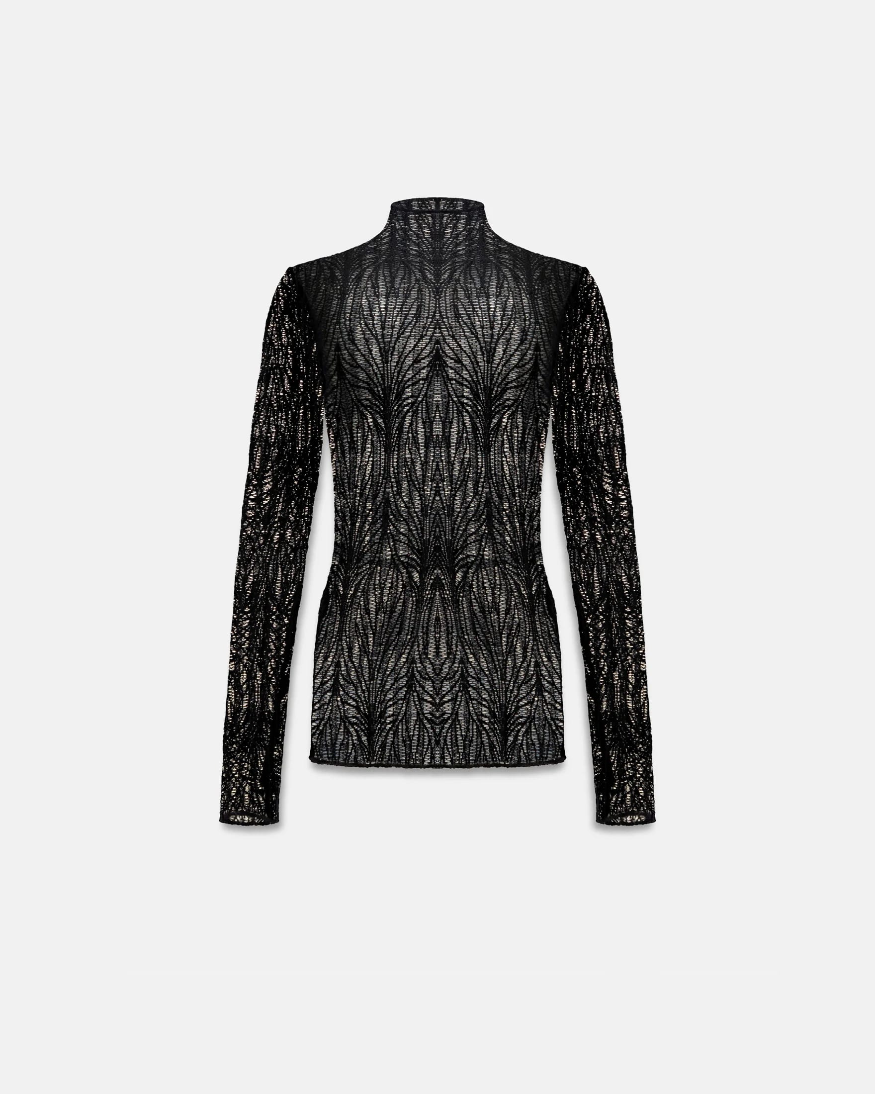 Basics Turtle Neck Top Transparent Black - imagen 7