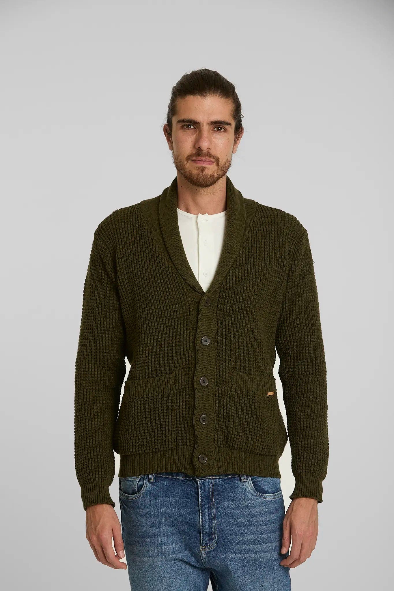 Sweater Tejido Shawlneck Verde - imagen 3