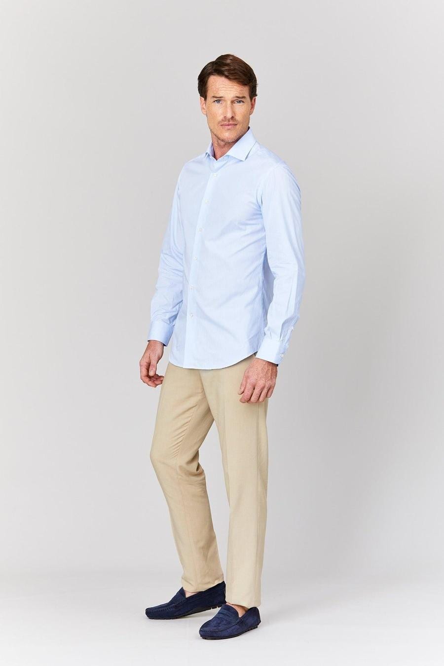 Men's cotton shirt quamarine muslin - imagen 1