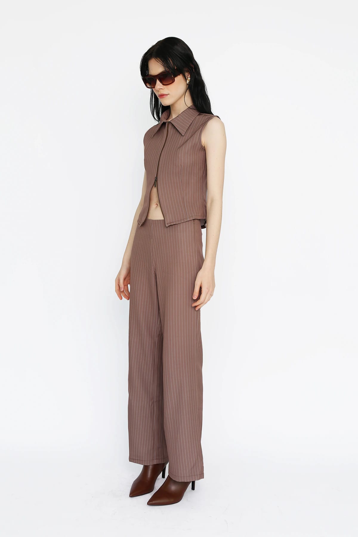 Zip Top in Brown Pinstripe - imagen 2