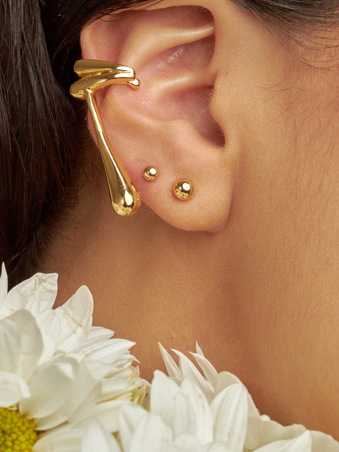 Ear cuff gotas de miel - imagen 1