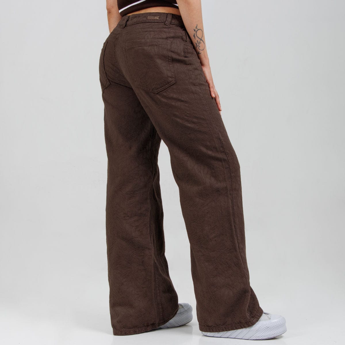 Jean Wide Leg Cafe Ax-3103 Rigido - imagen 3