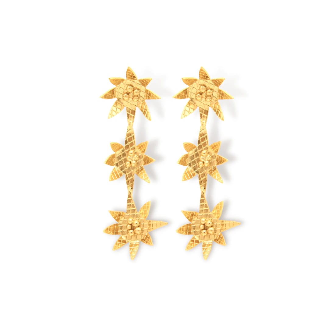 Aretes largos flor arabis - imagen 2