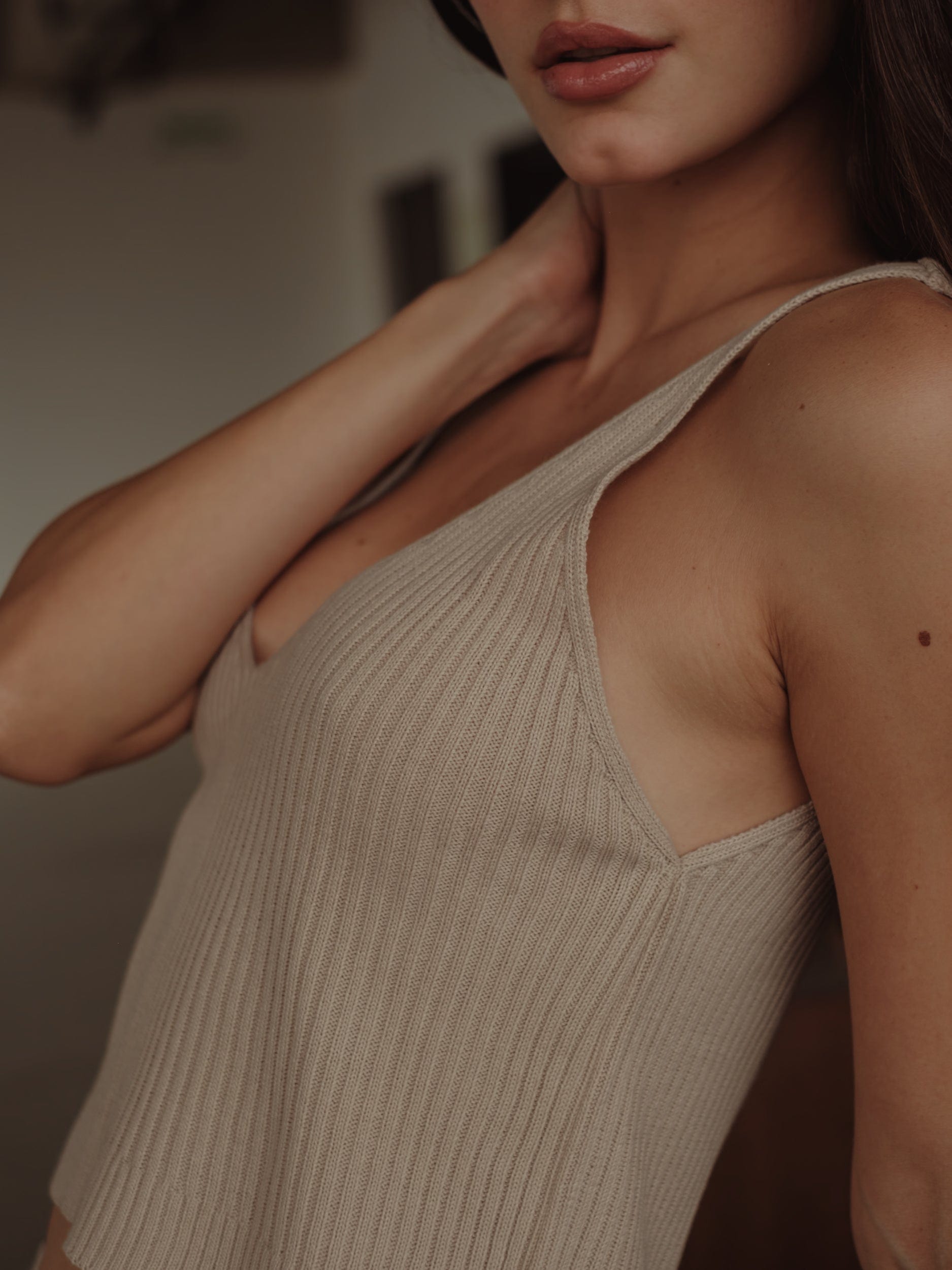 BASIC KNIT TANK TOP - NATURAL - imagen 4