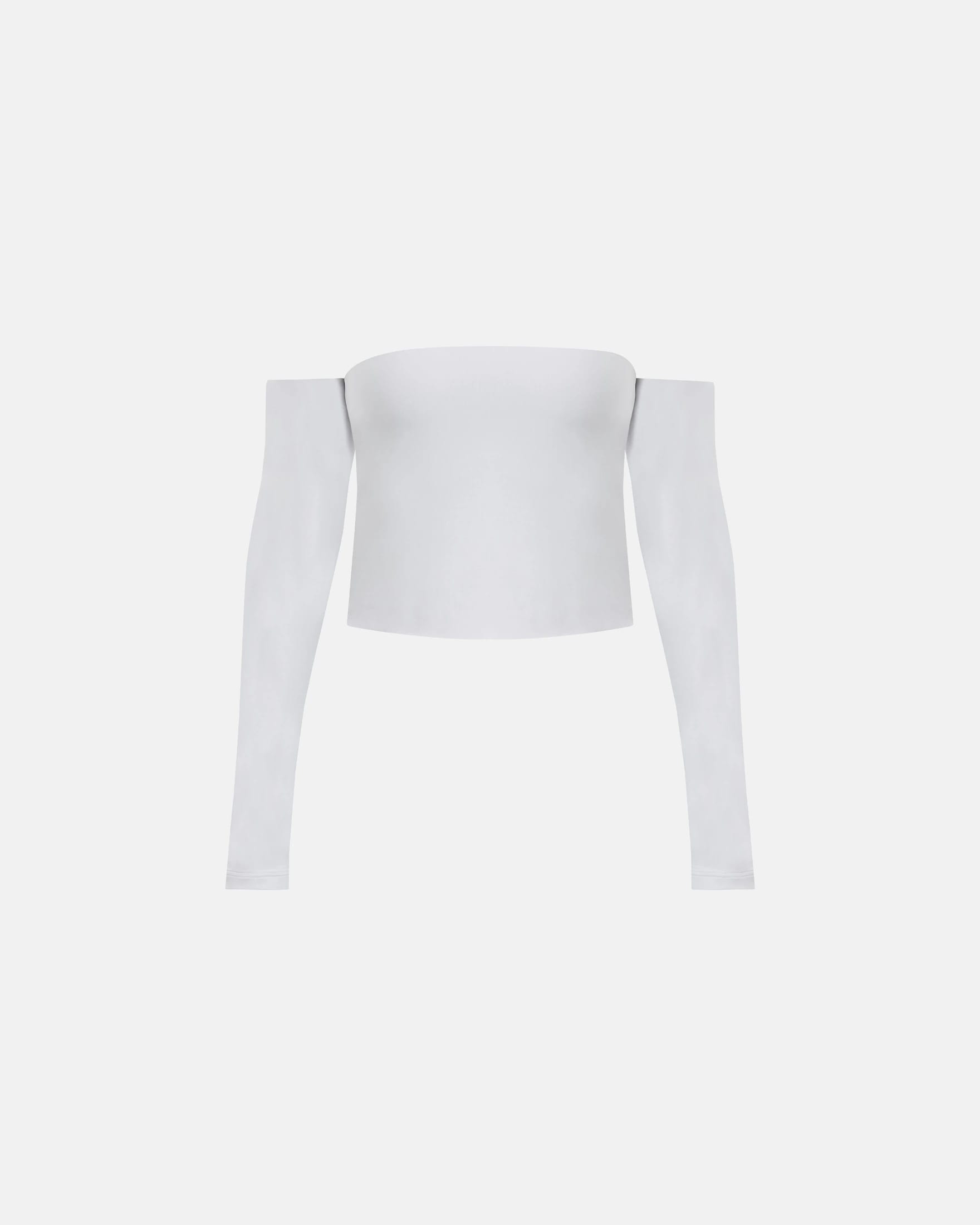 Basics Off Shoulder Long Sleeve Top White - imagen 1